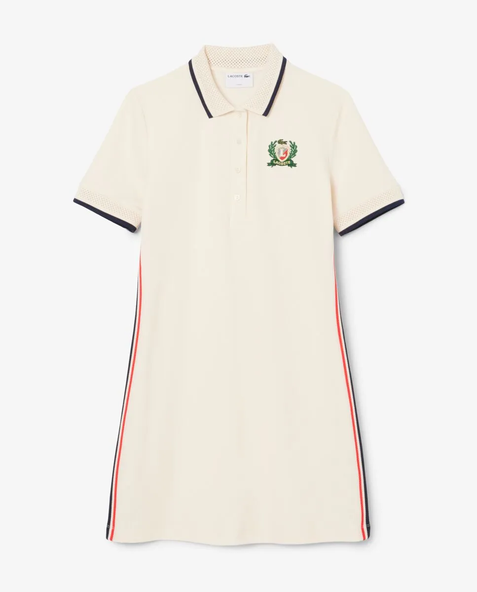 LACOSTE French Made Slim Fit Polo Dress White