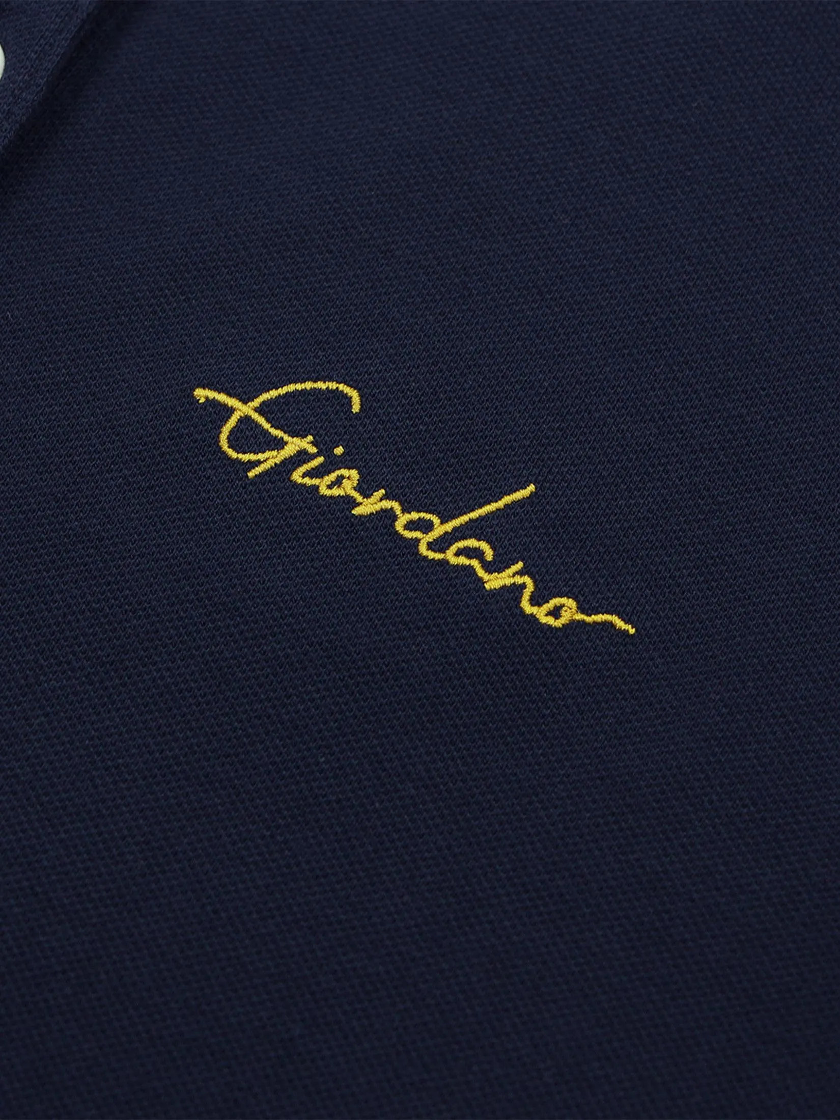 GIORDANO Women's Slim Lycra Pique Embroidery Polo (Signature) Signature Navy
