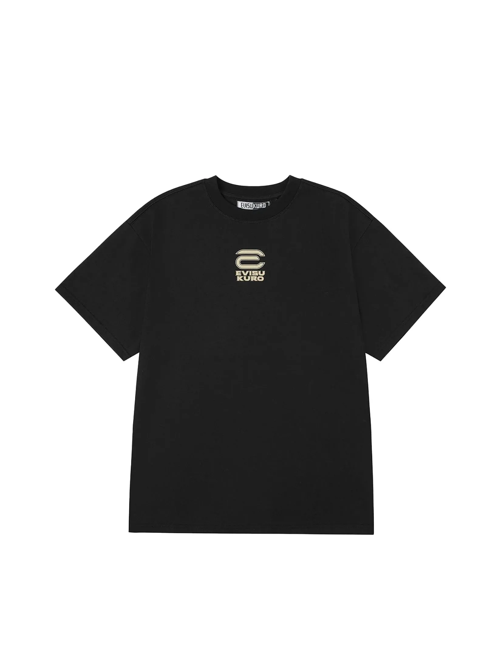 EVISU Men T-Shirt EVISUKURO and Contrasting Seagull Print Relax Fit