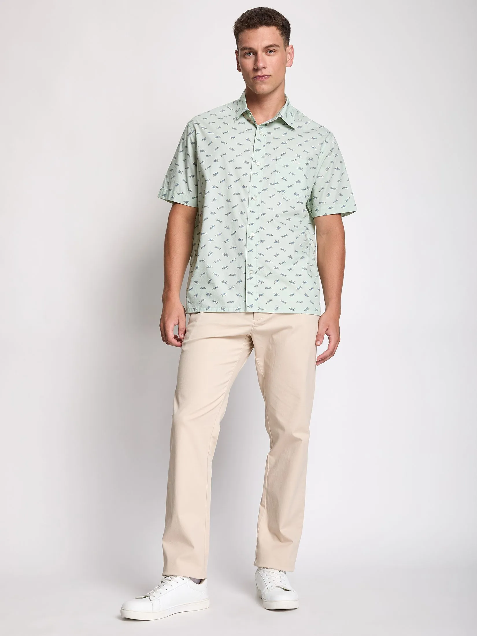 ALUMNUS Men Shirt Short Sleeves 2510SSRL32 Green
