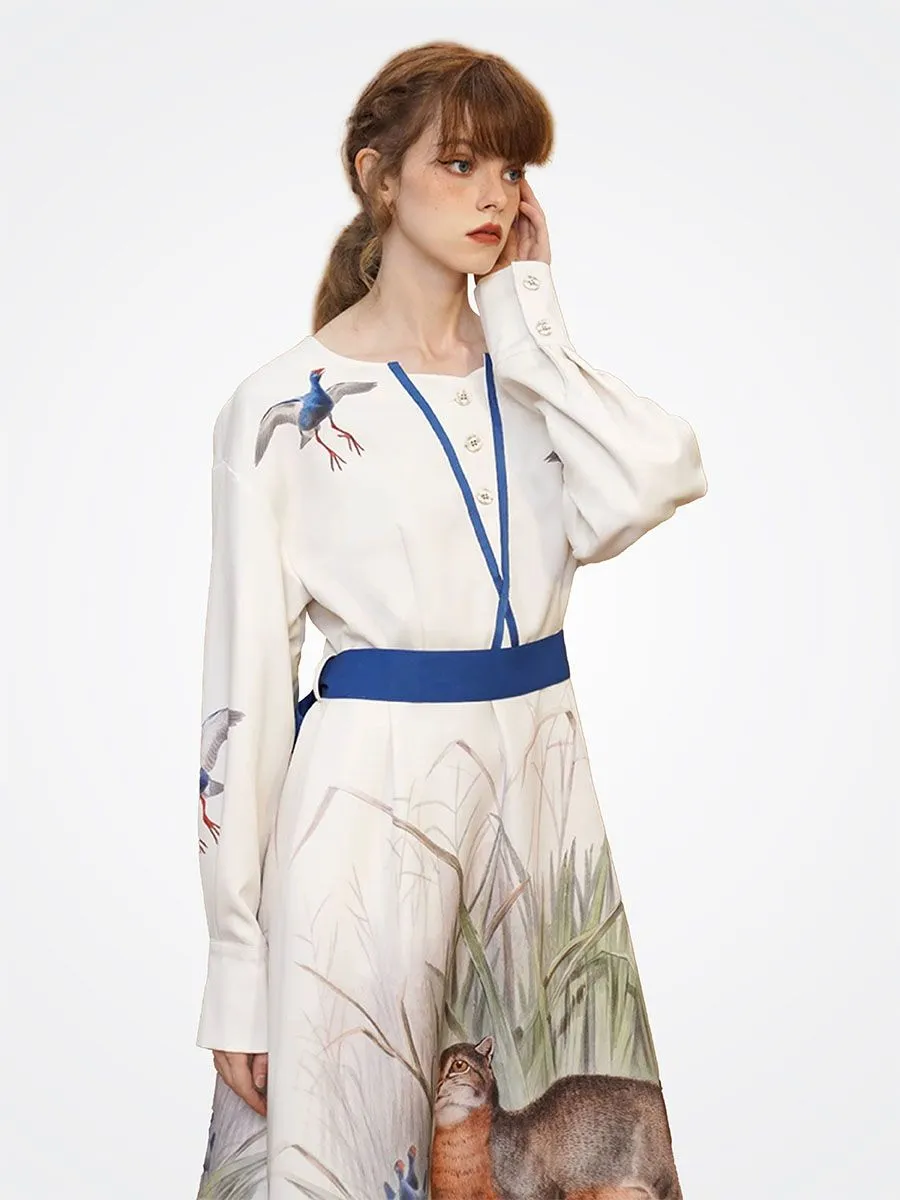 CAMOOONI Women Fierce and Fabulous Tigeress Dress White