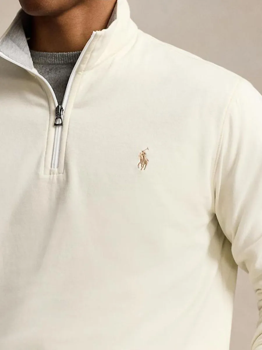 POLO RALPH LAUREN Men Pullover-Luxury Jersey Quarter-Zip Pullover-Natural-101
