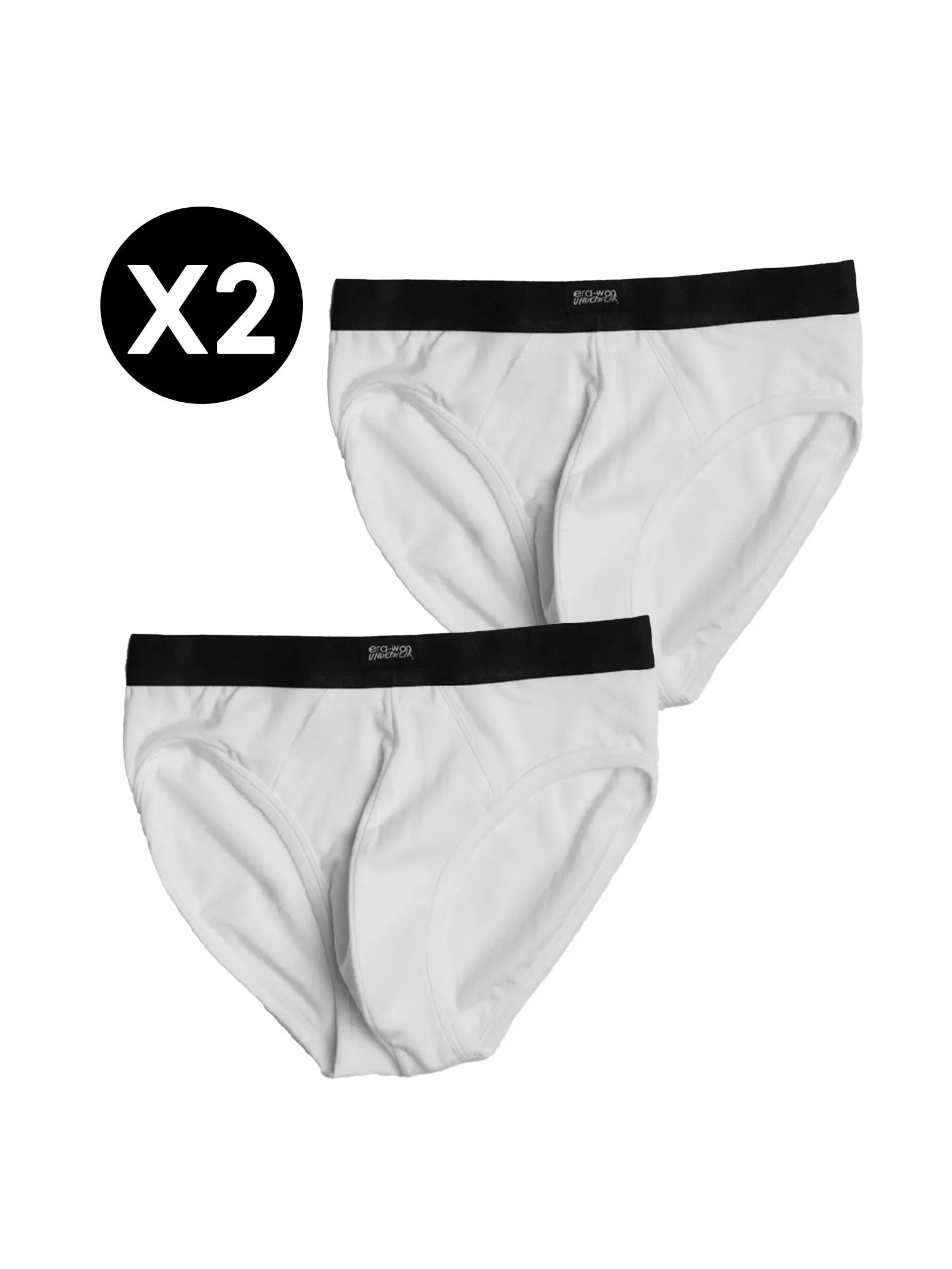 ERA-WON Men's underwear bikini 2 Pcs. White