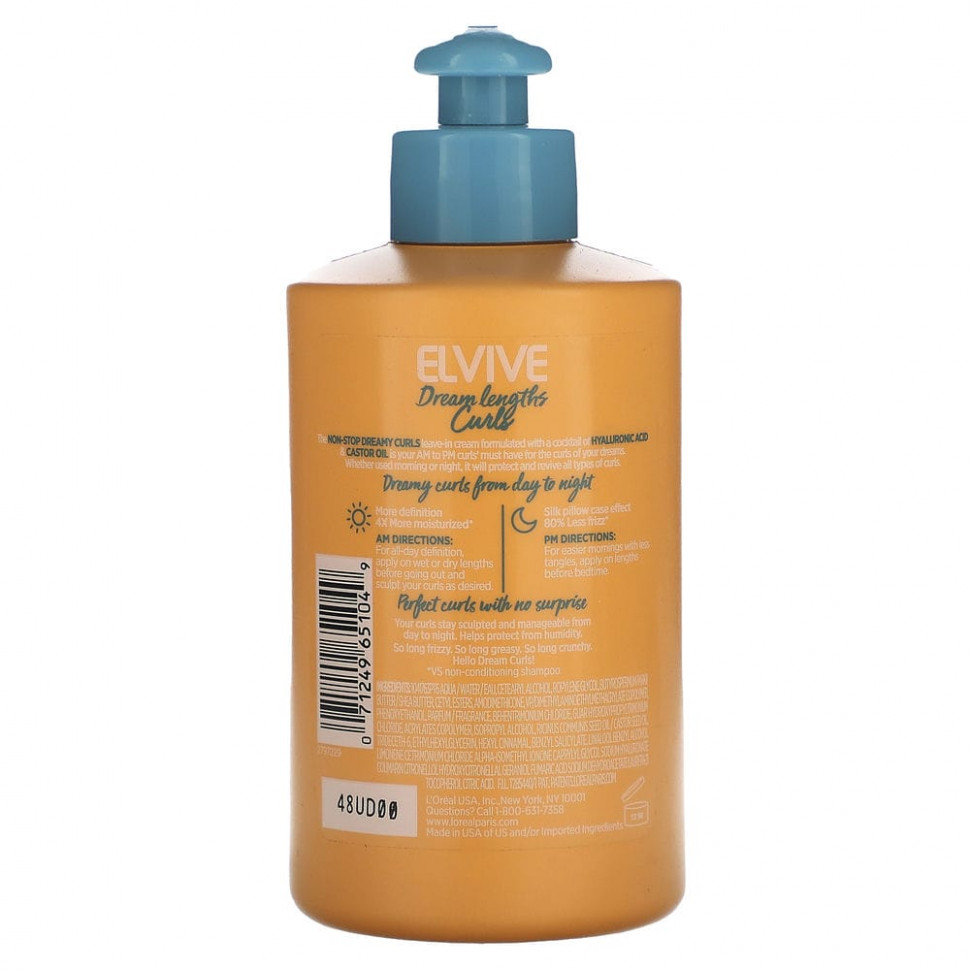 L'Oréal, Elvive, Dream Lengths Curls, несмываемый крем, 300 мл (10,2 жидк. Унции)