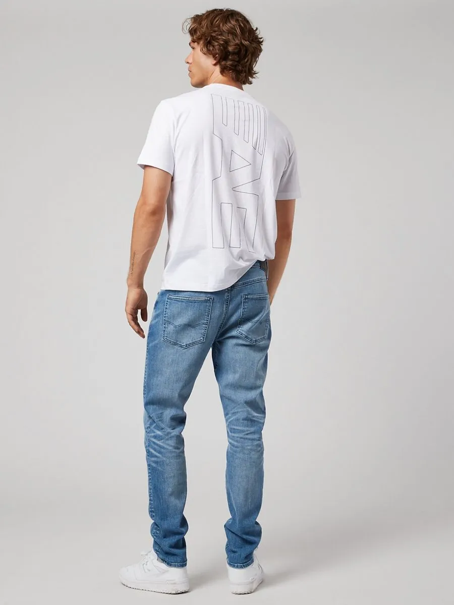AMERICAN EAGLE MEN MEDIUM CLEAN ACTIVE ATHLETIC SKINNY 408 WASHED BLUE