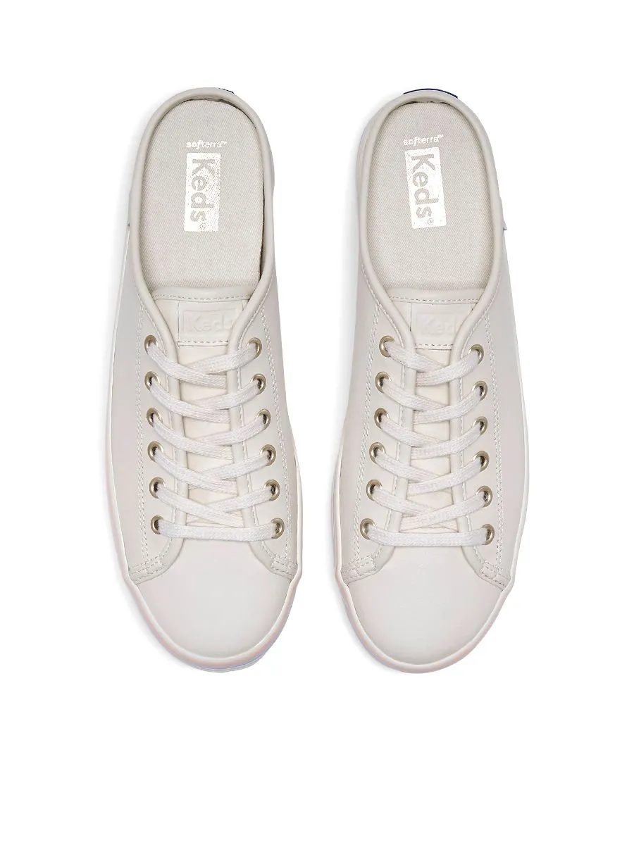 KEDS Women Kickstart Mule Leather Foxing Strip Egret/Multi