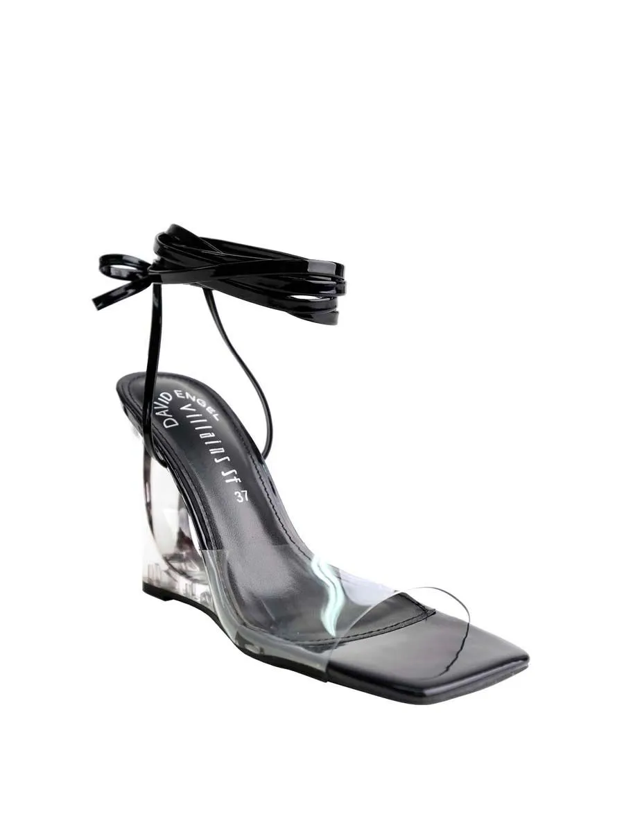 VILLAINS SF CYBIL Women's Heeled Sandals BLACK PATENT
