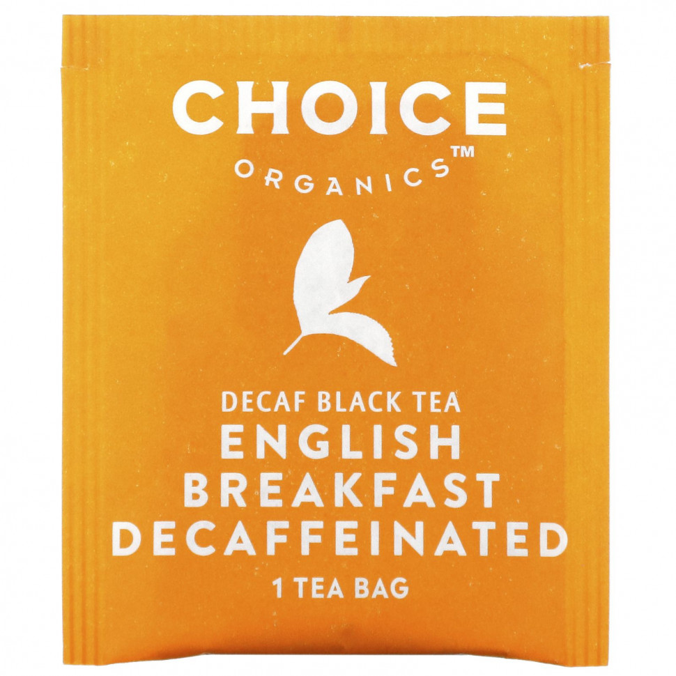 Choice Organic Teas, Черный чай без кофеина, английский завтрак без кофеина, 16 чайных пакетиков, 32 г (1,12 унции)