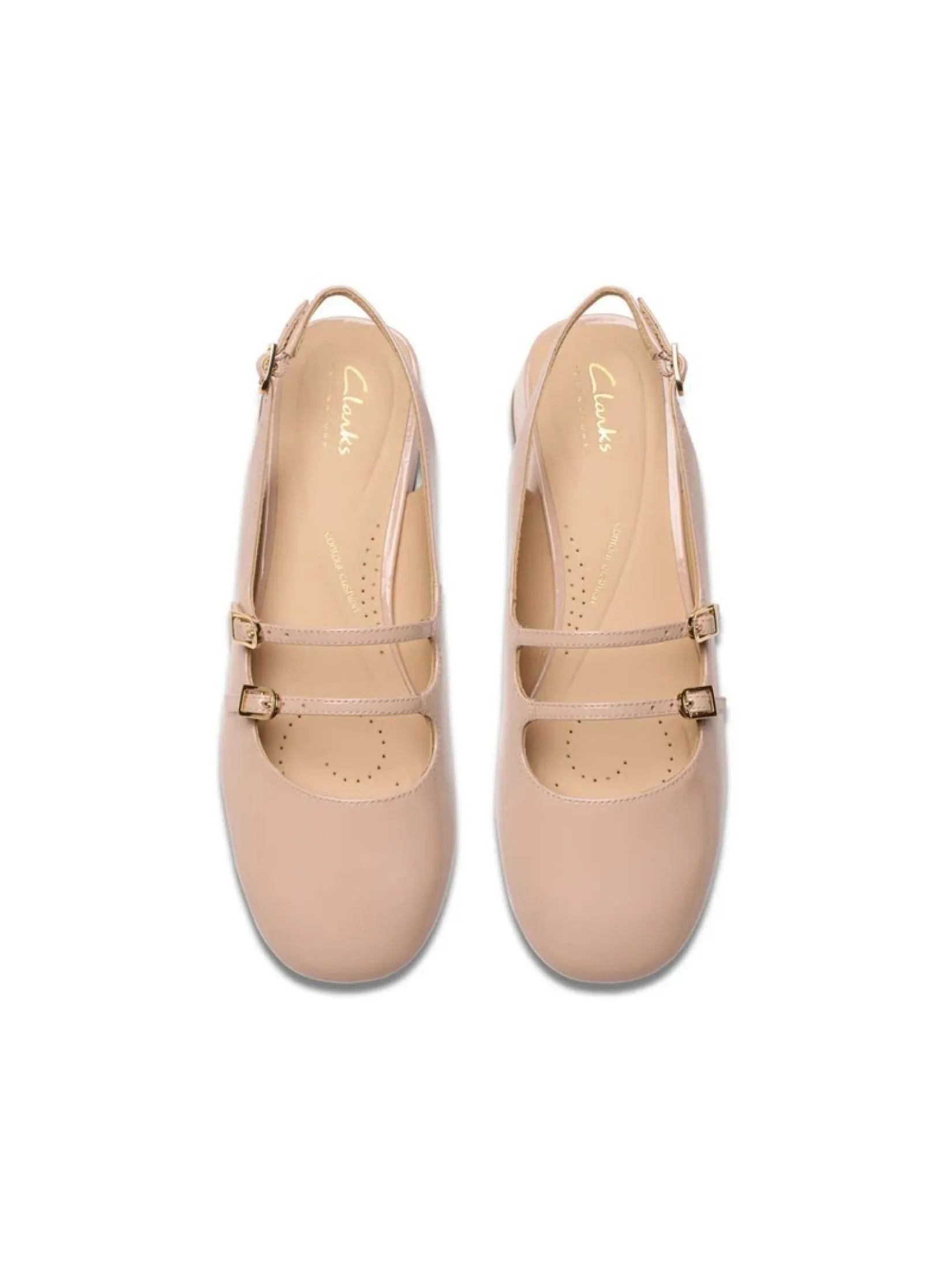 CLARKS DAISS30 DAZZ Beige Patent Women's Mary Jane Shoes