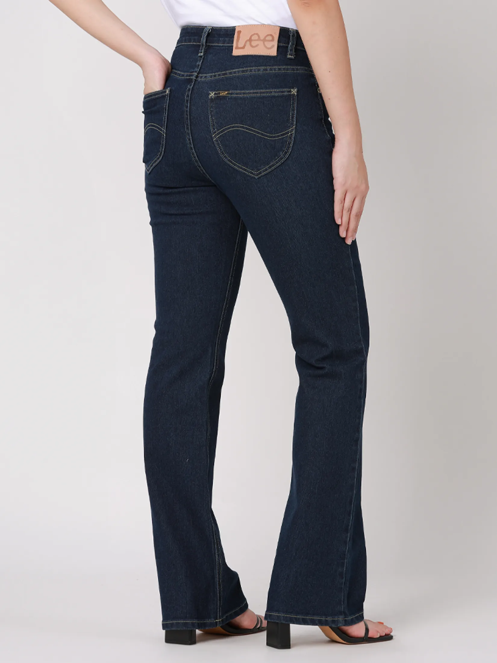 LEE Women s Jeans High Bootcut Fit Dark Indigo