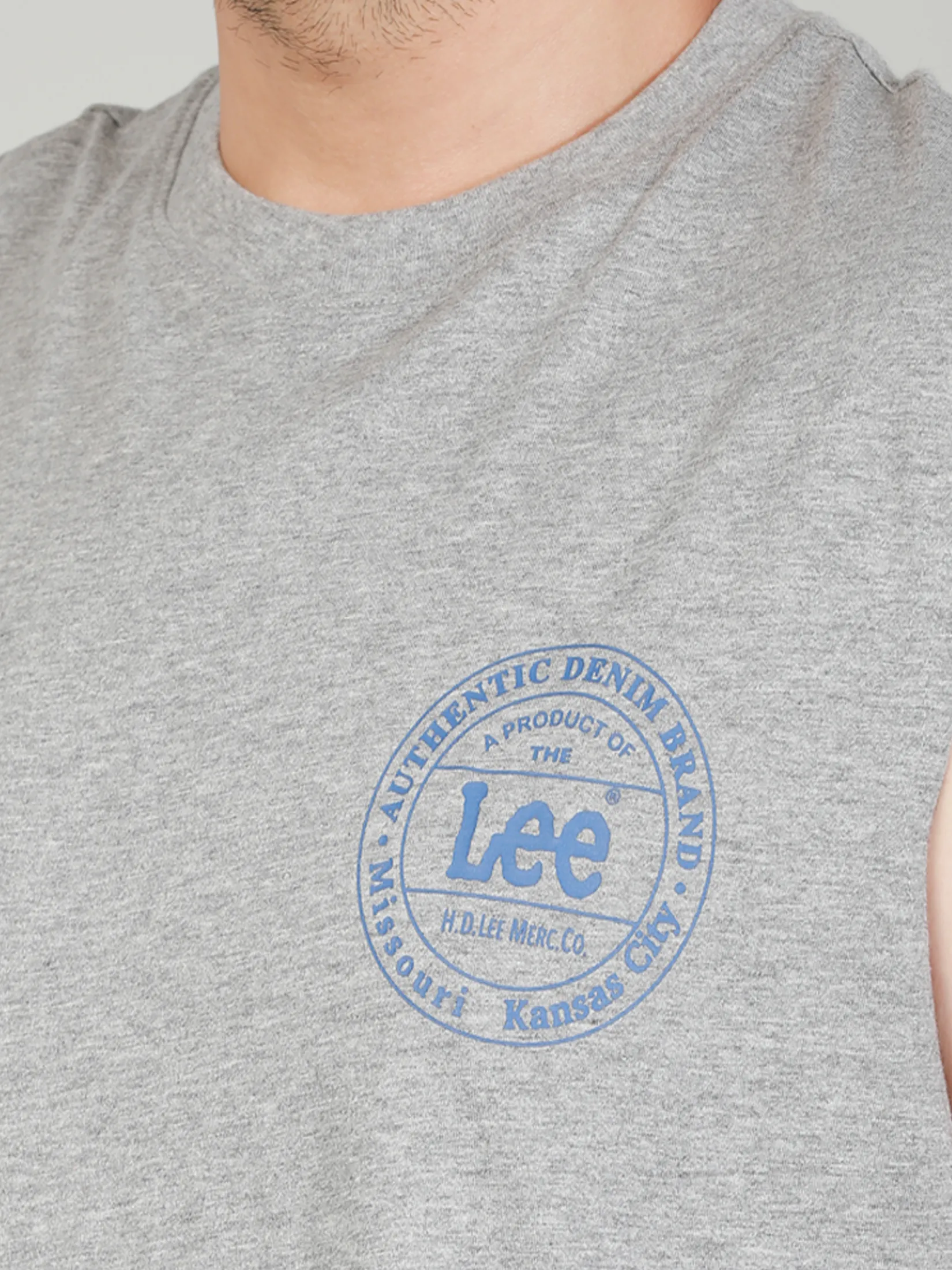 LEE Men s Tee Sleeveless Regular Fit Grey
