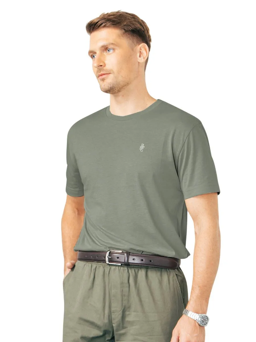 BEVERLY HILLS POLO CLUB Army Green Unisex T-Shirt REGULAR-FIT Model BNSP102 Size - 2XL