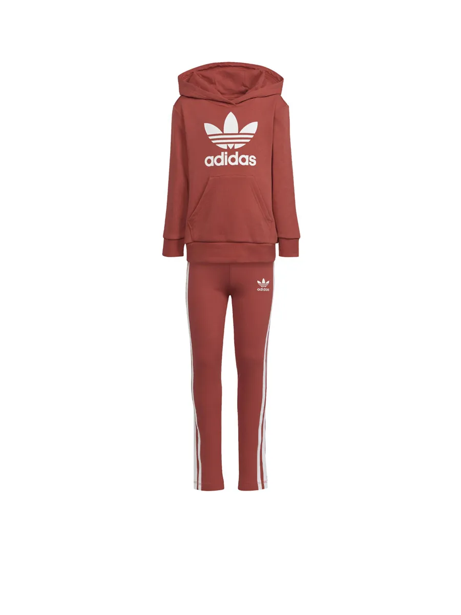ADIDAS KIDS Girl Hoodie + Leggings Set Adicolor Red