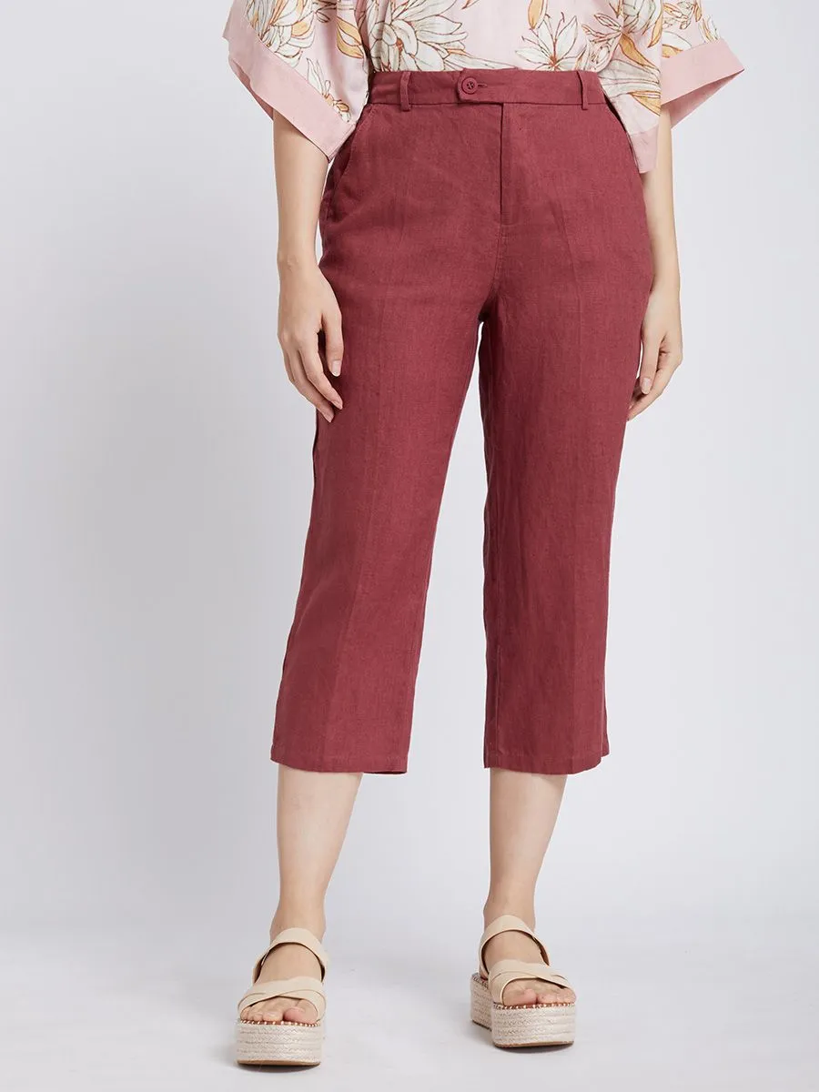ESTIMATE Women Crop Pants Linen