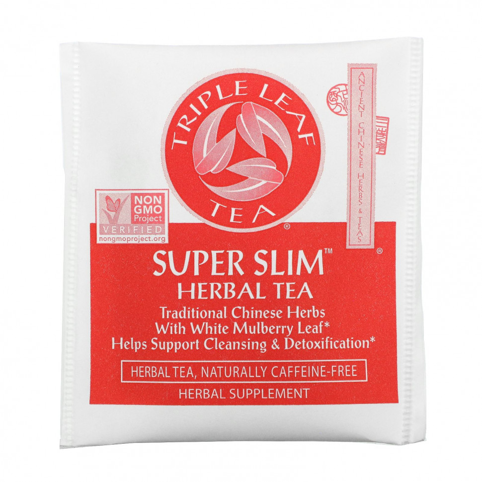 Triple Leaf Tea, Super Slim, травяной чай, без кофеина, 20 чайных пакетиков, 33 г (1,6 унции)