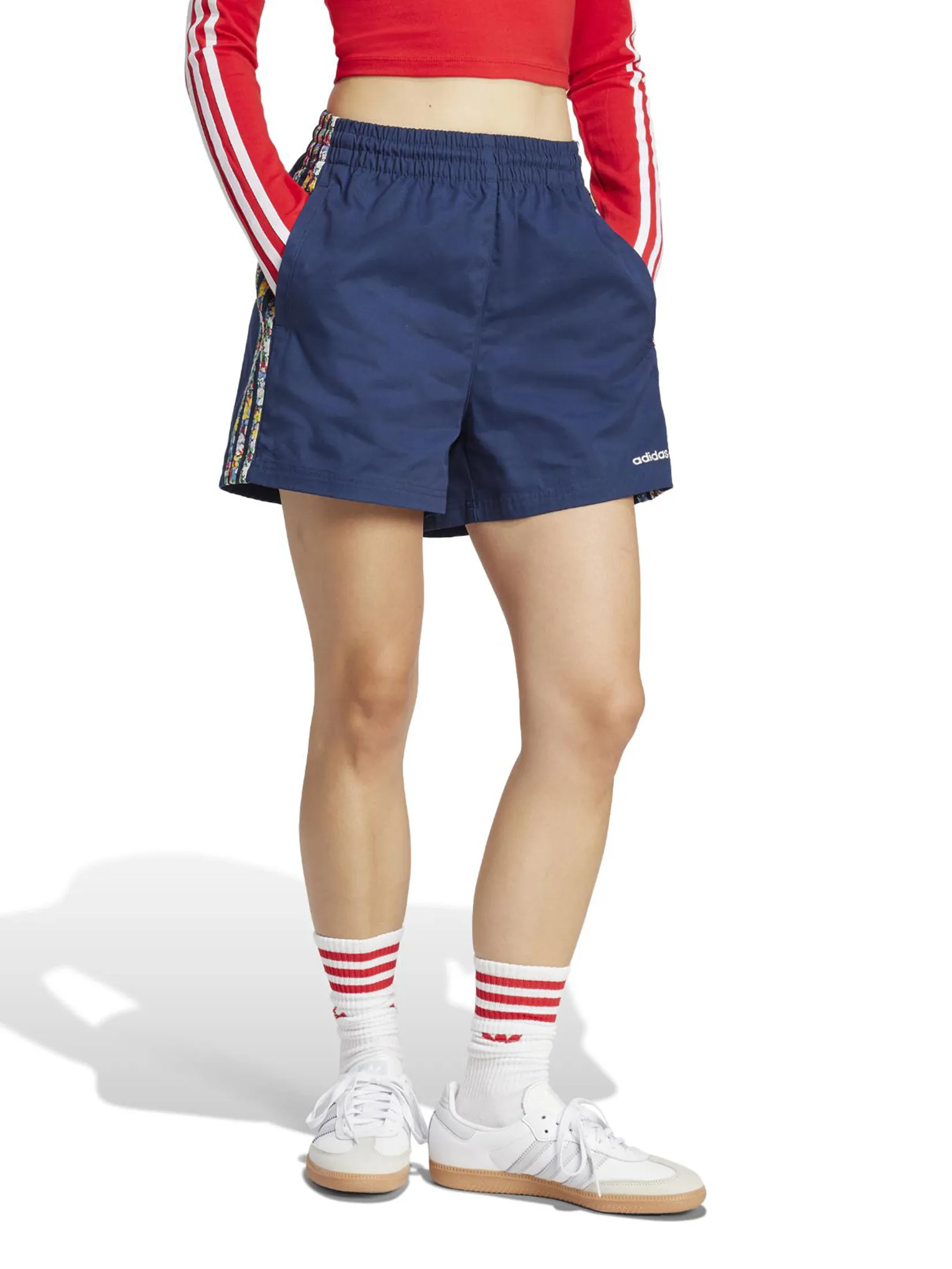 ADIDAS Women Shorts Adidas Originals X Liberty London 3-Stripes Infill Night Indigo / Multicolor