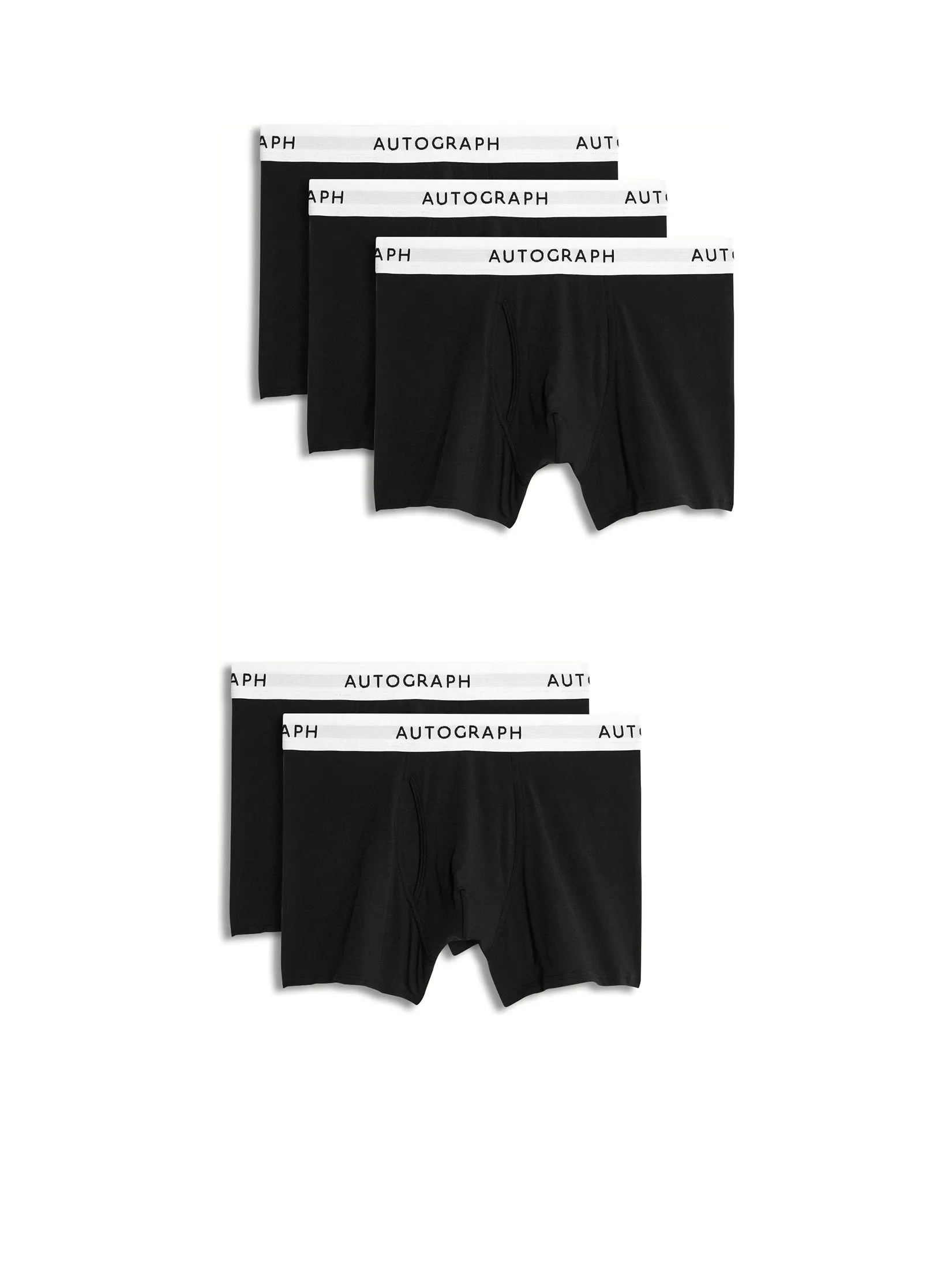 MARKS & SPENCER Men Underwear Trunks 5pk Supima Cotton Modal Black Mix
