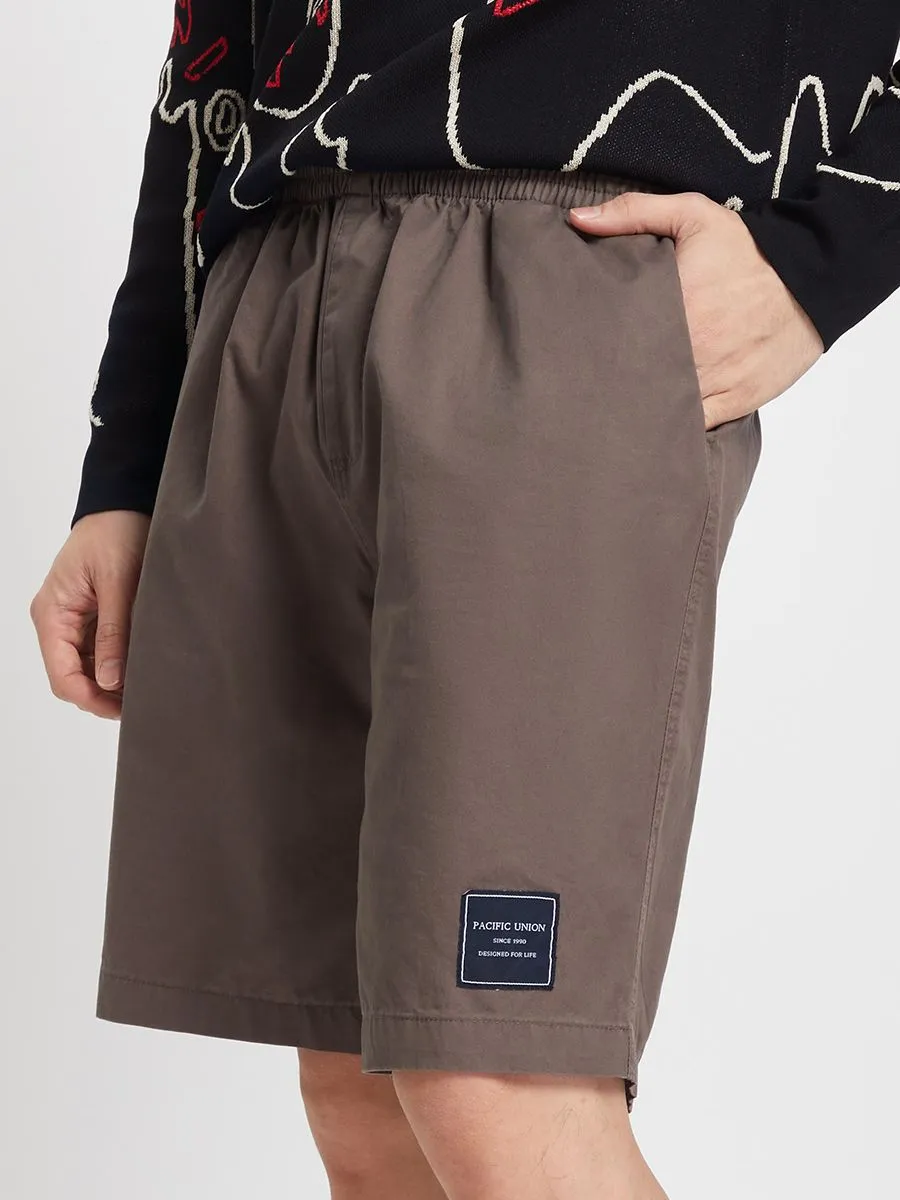 PACIFIC UNION Men Shorts Elastic Waist Casual