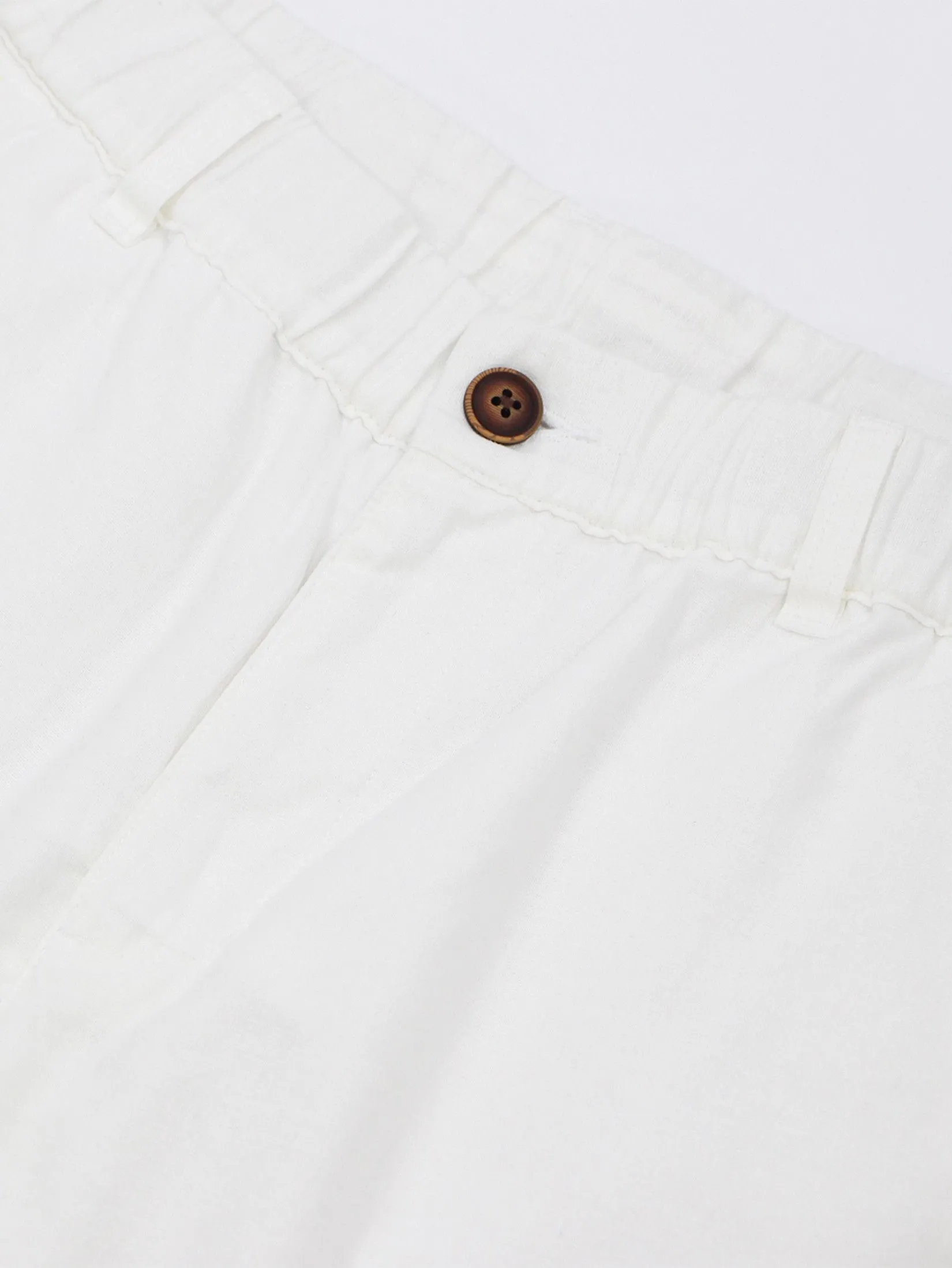 GIORDANO Men's Slim Linen Bermuda Shorts White