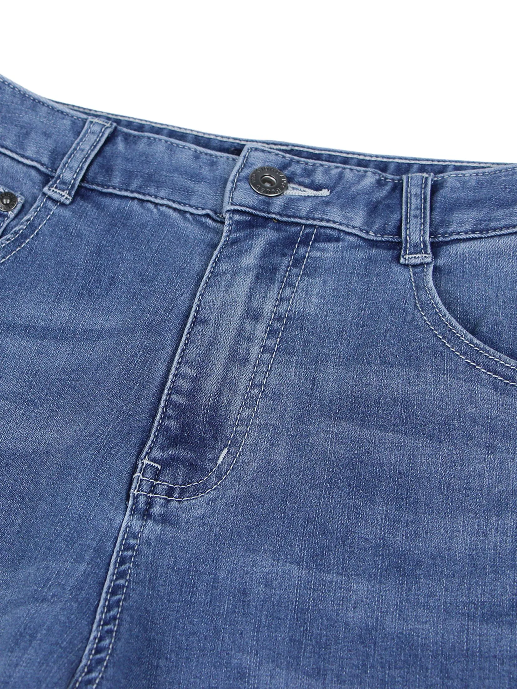 GIORDANO Women's Wide Leg Denim Jeans  Med Indigo Blue