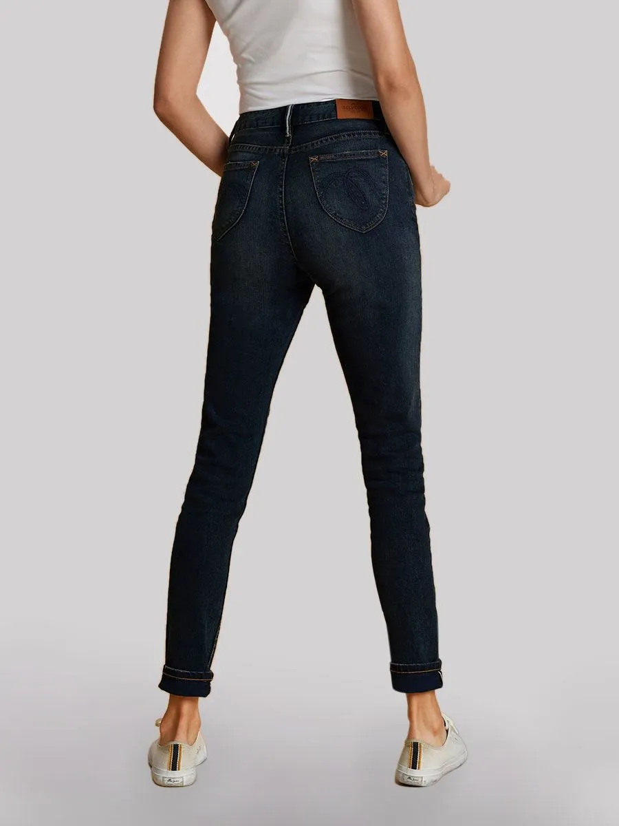 MC JEANS Dave Jeans Red Sew Selvedge MASZ075 Navy Blue