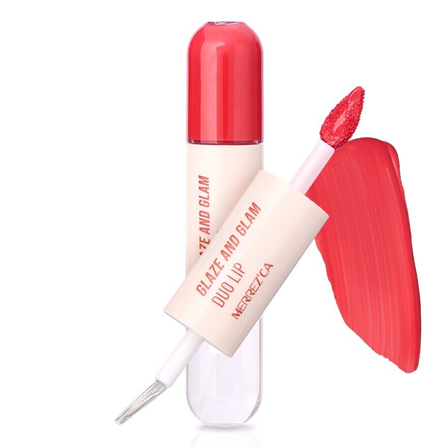 1B_Merrez'Ca Glaze&Glam Duo Lip 07 - 08 Honey Toast