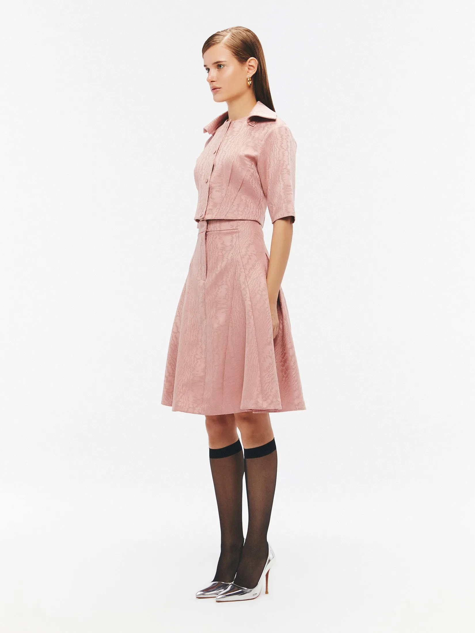 SHAKA Woman Skirt Wood Grain Jacquard Pink