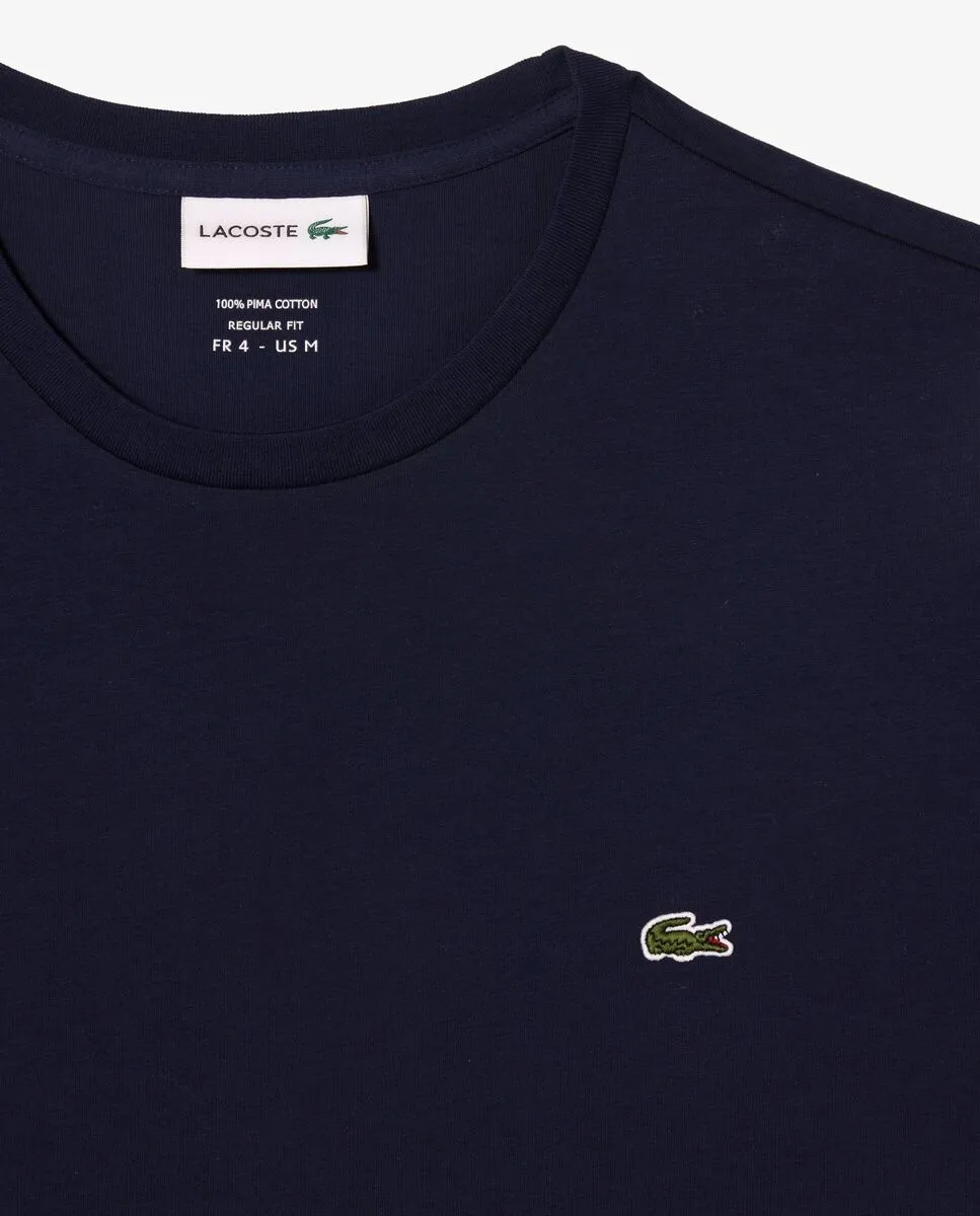LACOSTE Regular Fit Pima Cotton Jersey T-Shirt Navy Blue