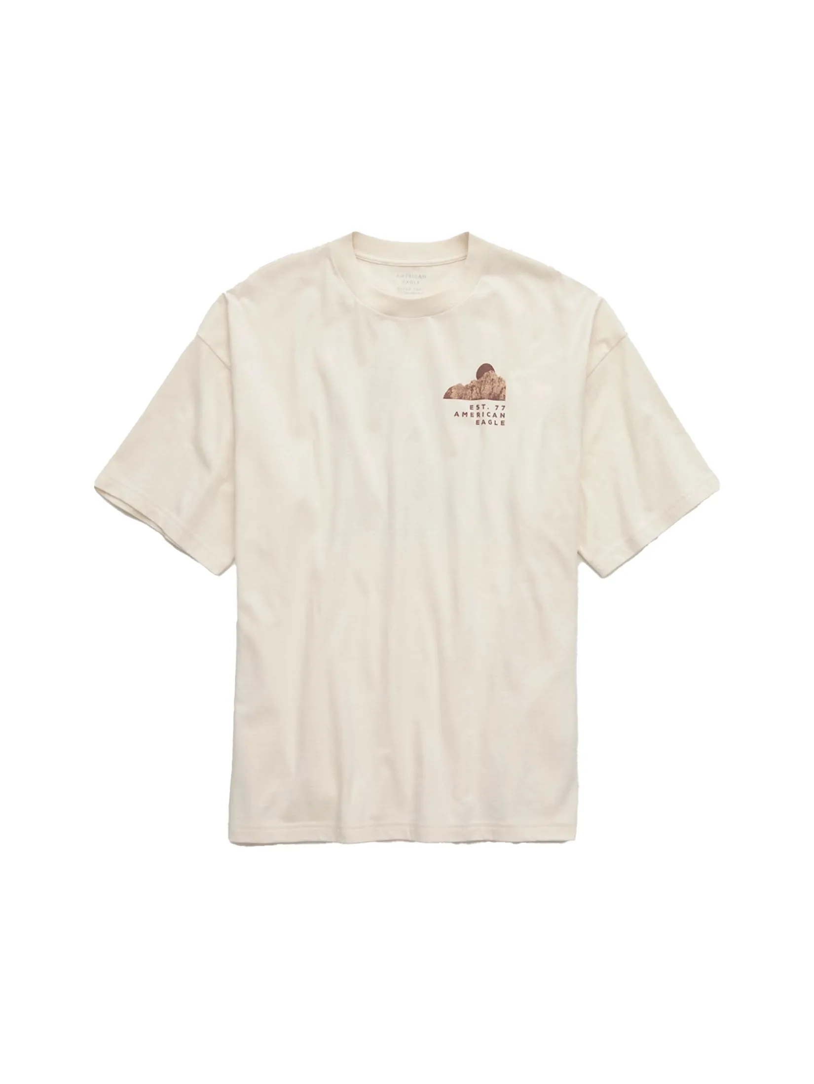 AMERICAN EAGLE MEN G SS BTS2 OS SET IN TEE- PC DYE + SERIOUSLY SOFT WASH 106 CREAM