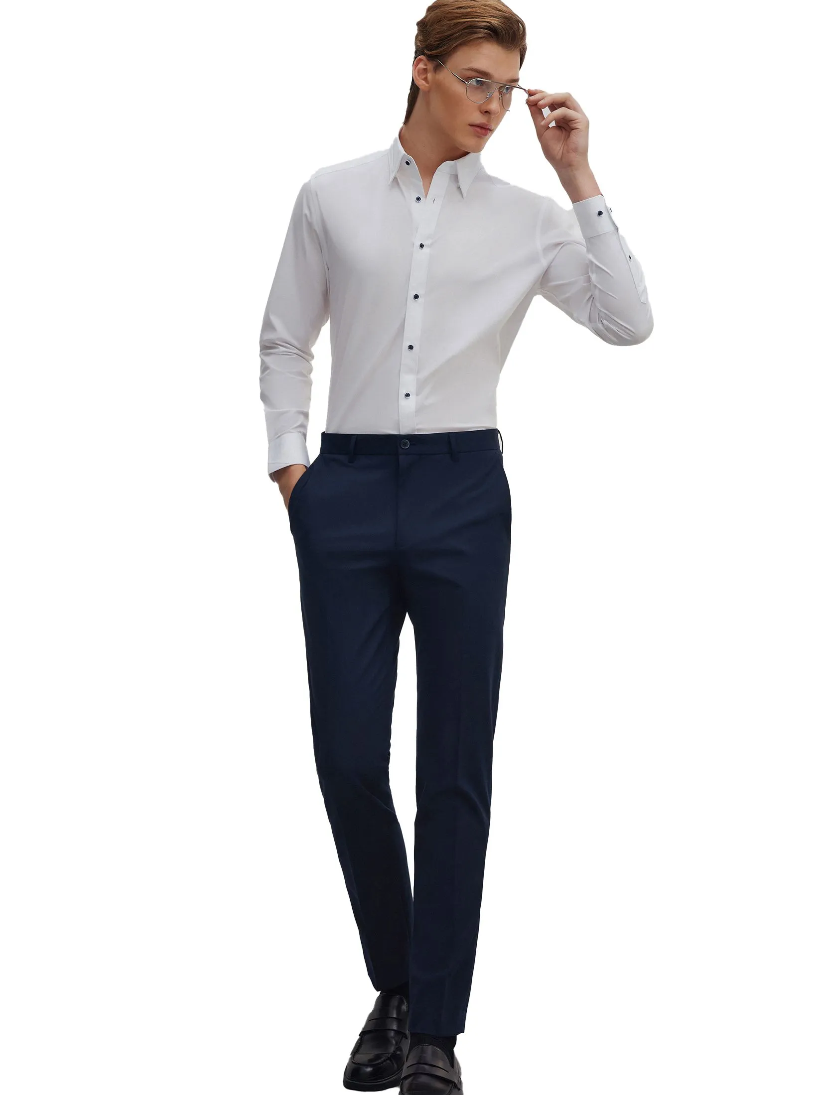 G2000 Men Clothing Non -Iron Shirt  Smart Fit - White