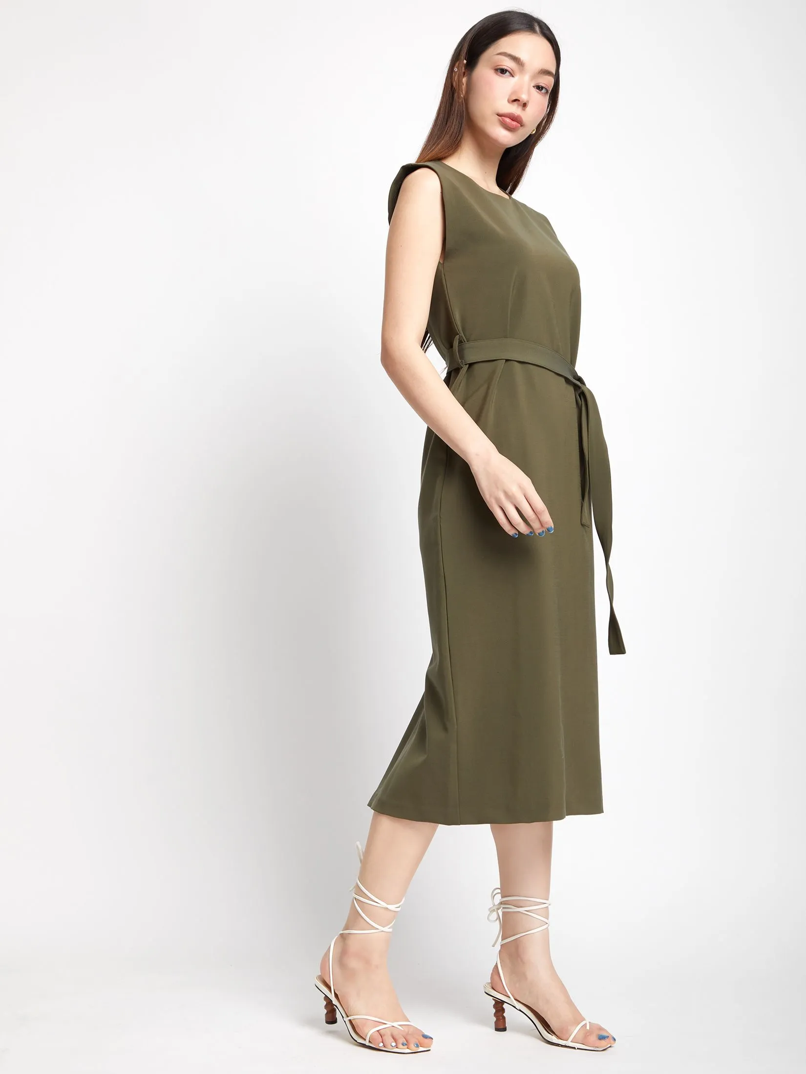 NEXT PHASE Women Dress Sleeveless Tie Waist Design