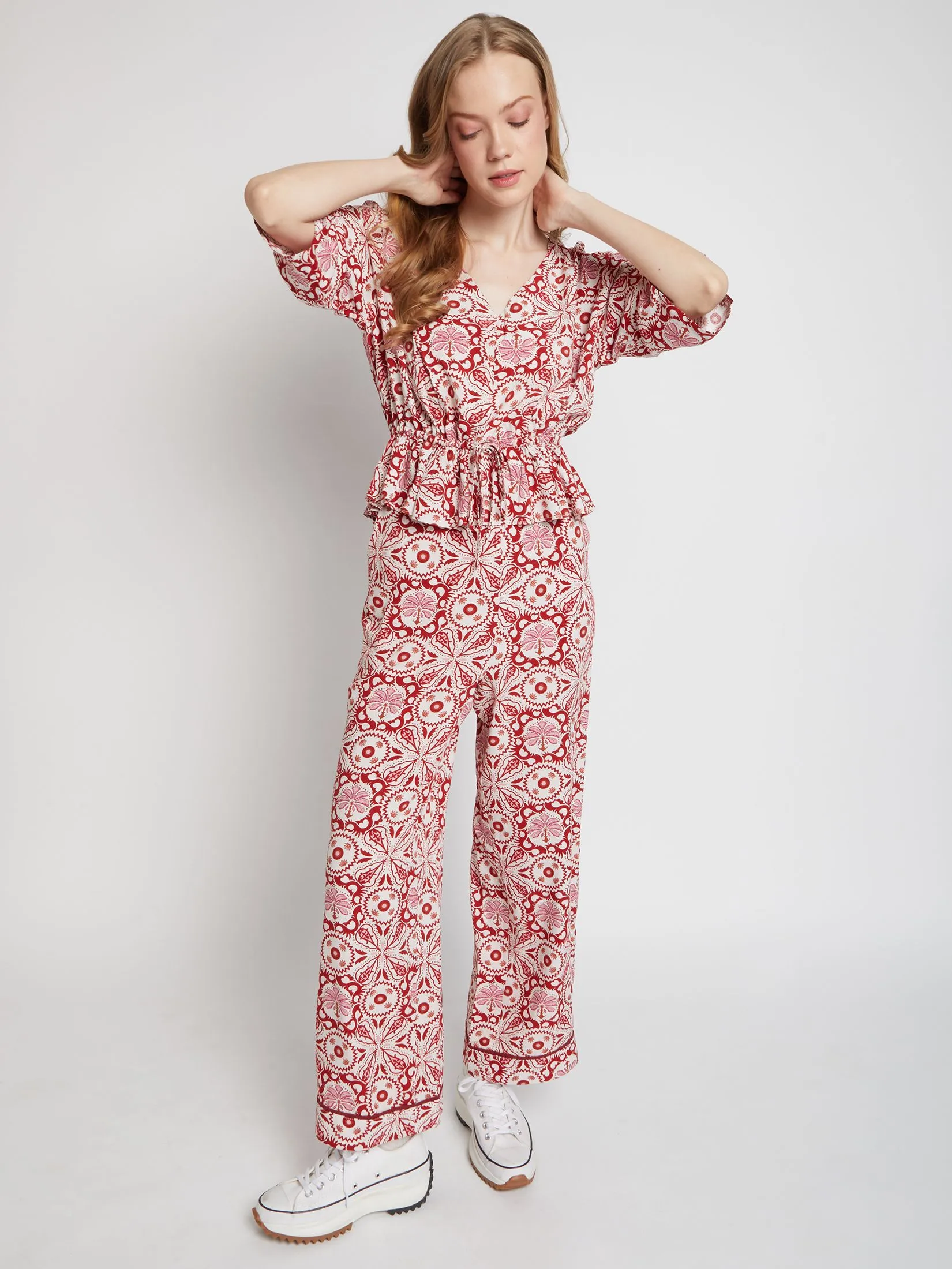 DEFRY 01 Women Blouses V-Neck Long Sleeves