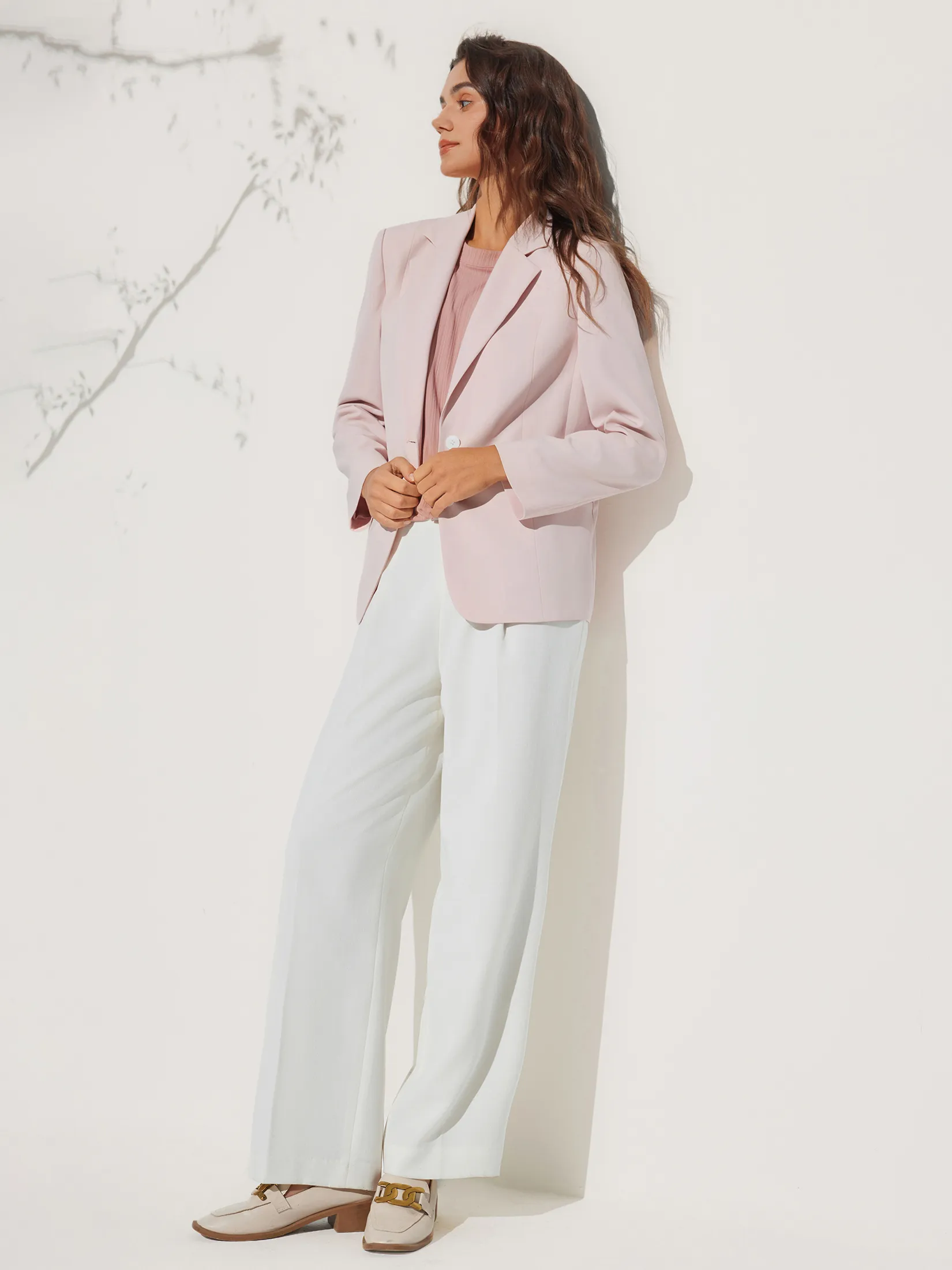 G2000 Women Clothing Cooling Multi-Way Stretch Suit Blazer Relaxed Fit - Pink