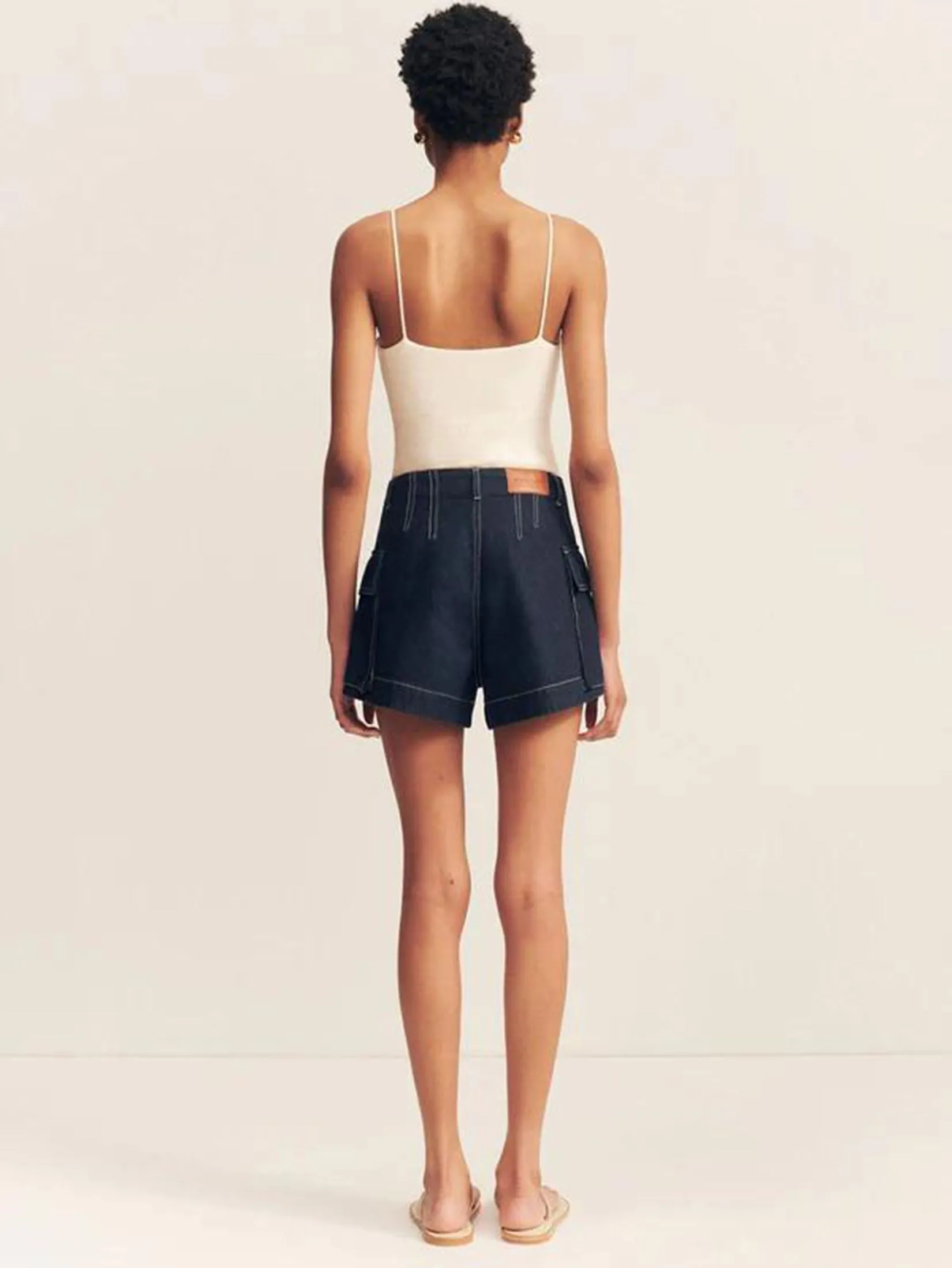 SHONA JOY Women Shorts Patch Pocket Jaques Navy