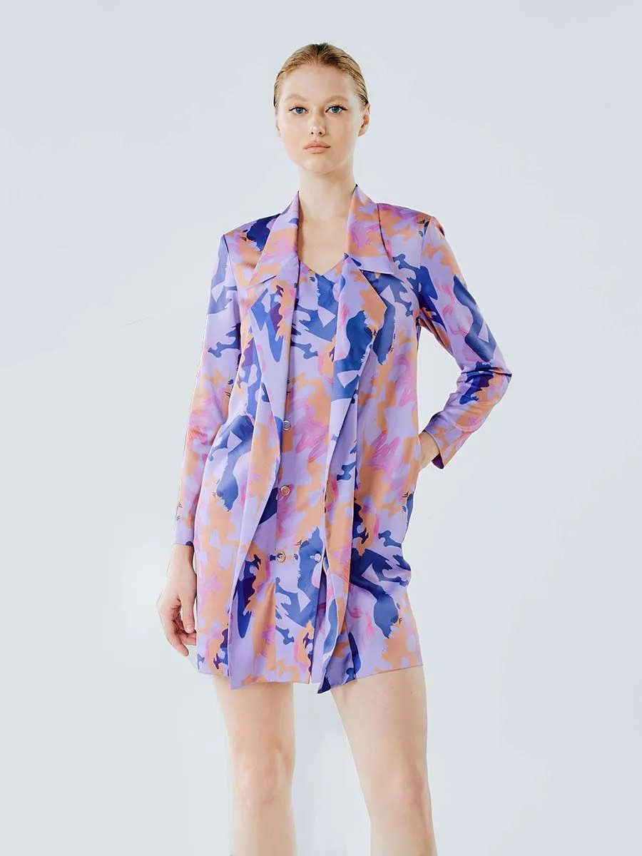 SHAKA Woman Dress Midi Military Mini Suit Purple