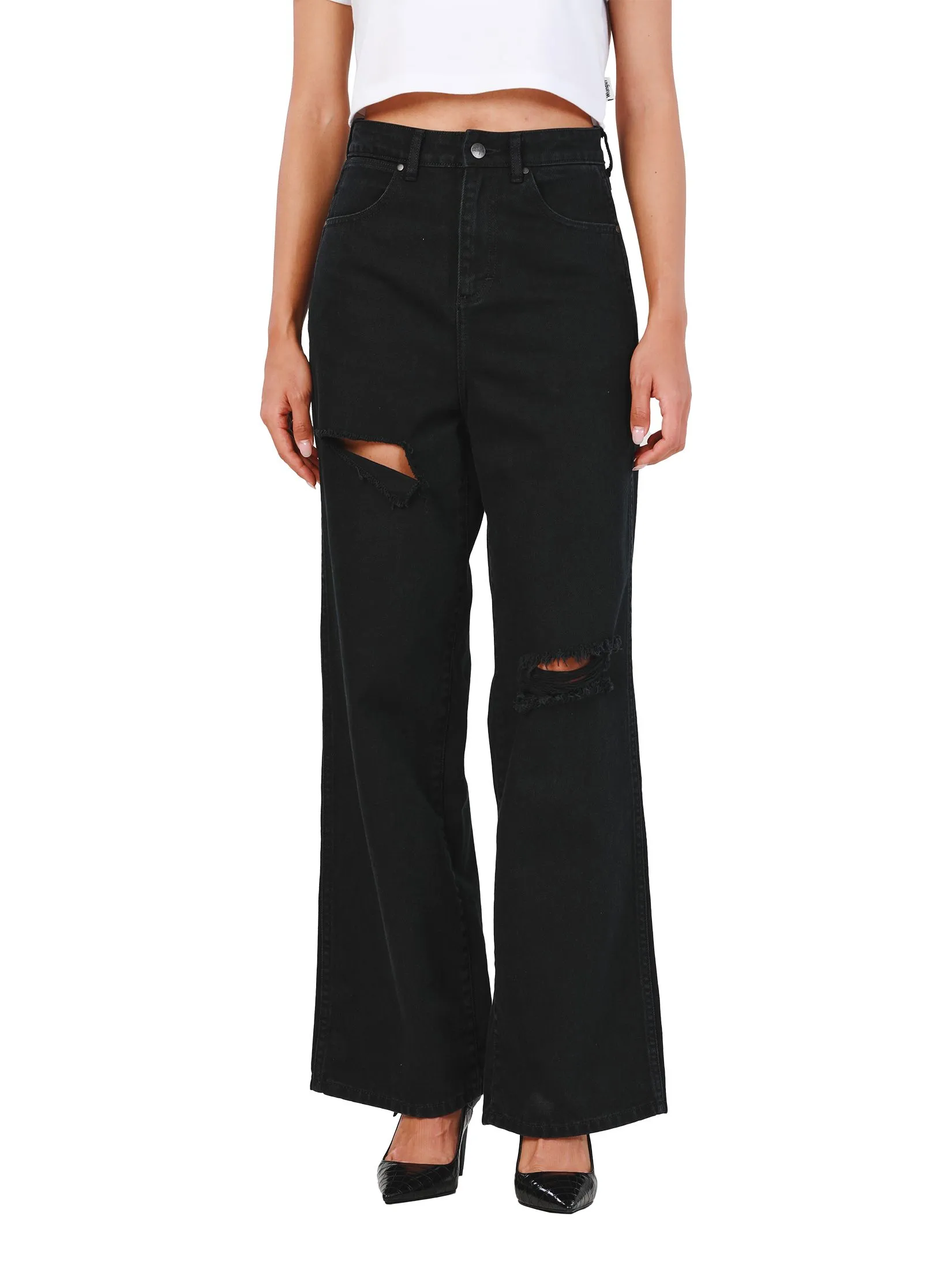 WRANGLER Women's Jeans Everyday with Wrangler Collection High Loose Fit Black