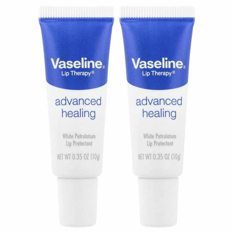 Vaseline, Lip Therapy, улучшенное заживление, 2 тюбика, 10 г (0,35 унции) - VSL-66257-0.35 унц.