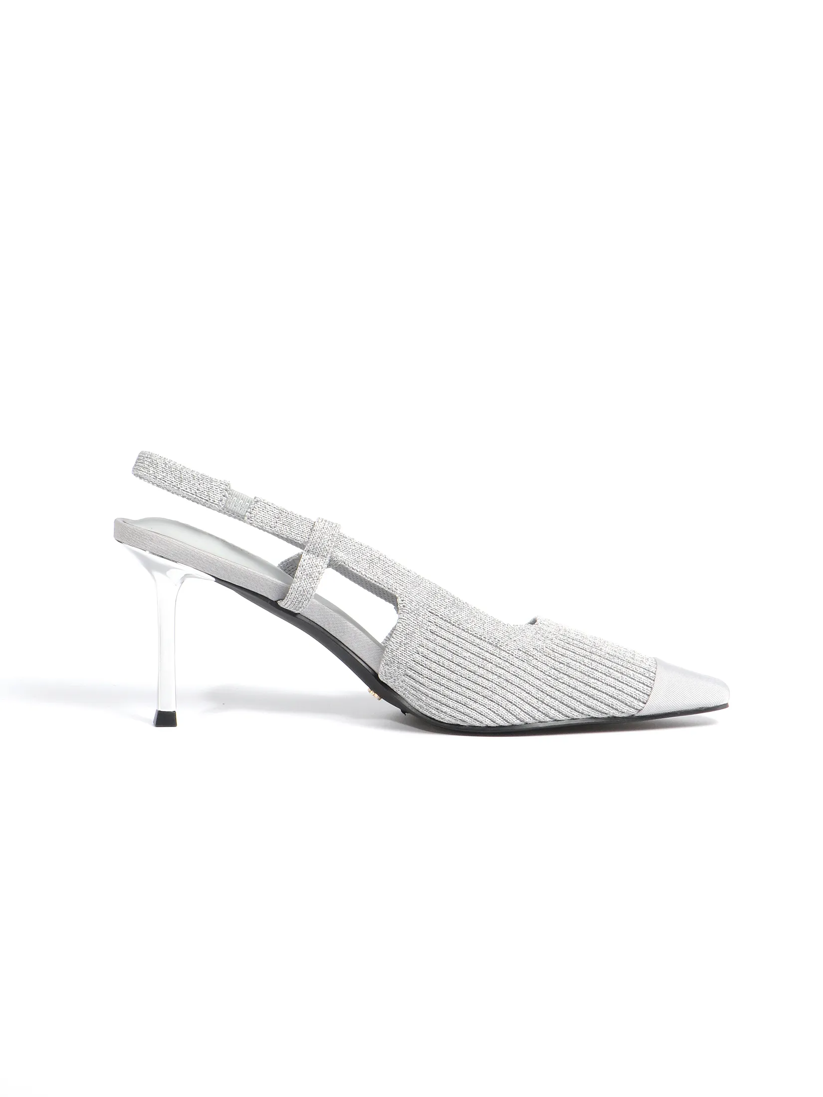 KENNETH COLE WOMEN HEELS FAY KNIT SLINGBACKS  /SILVER Size - 36 EU