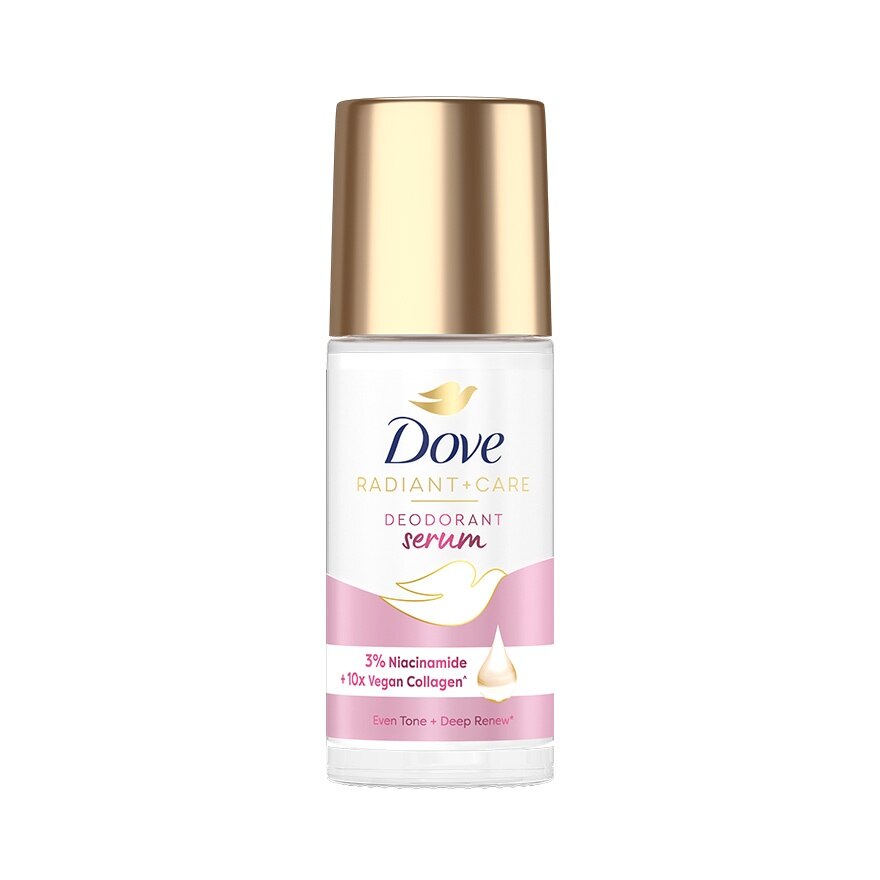 Dove Radiant + Care Deodorant Serum Roll-On 3 Niacinamide +10X Vegan Collagen 45 Ml. - Pink