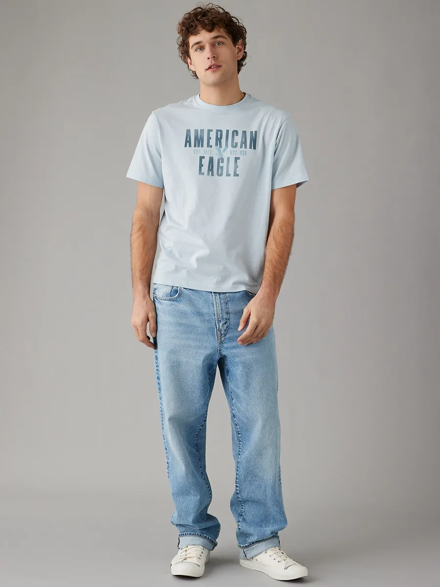 AMERICAN EAGLE MEN G SS SP/SUM CORE BRAND SET IN TEE- CVC 160 DD + SERIOUSLY SOFT WASH 404 ICE BLUE
