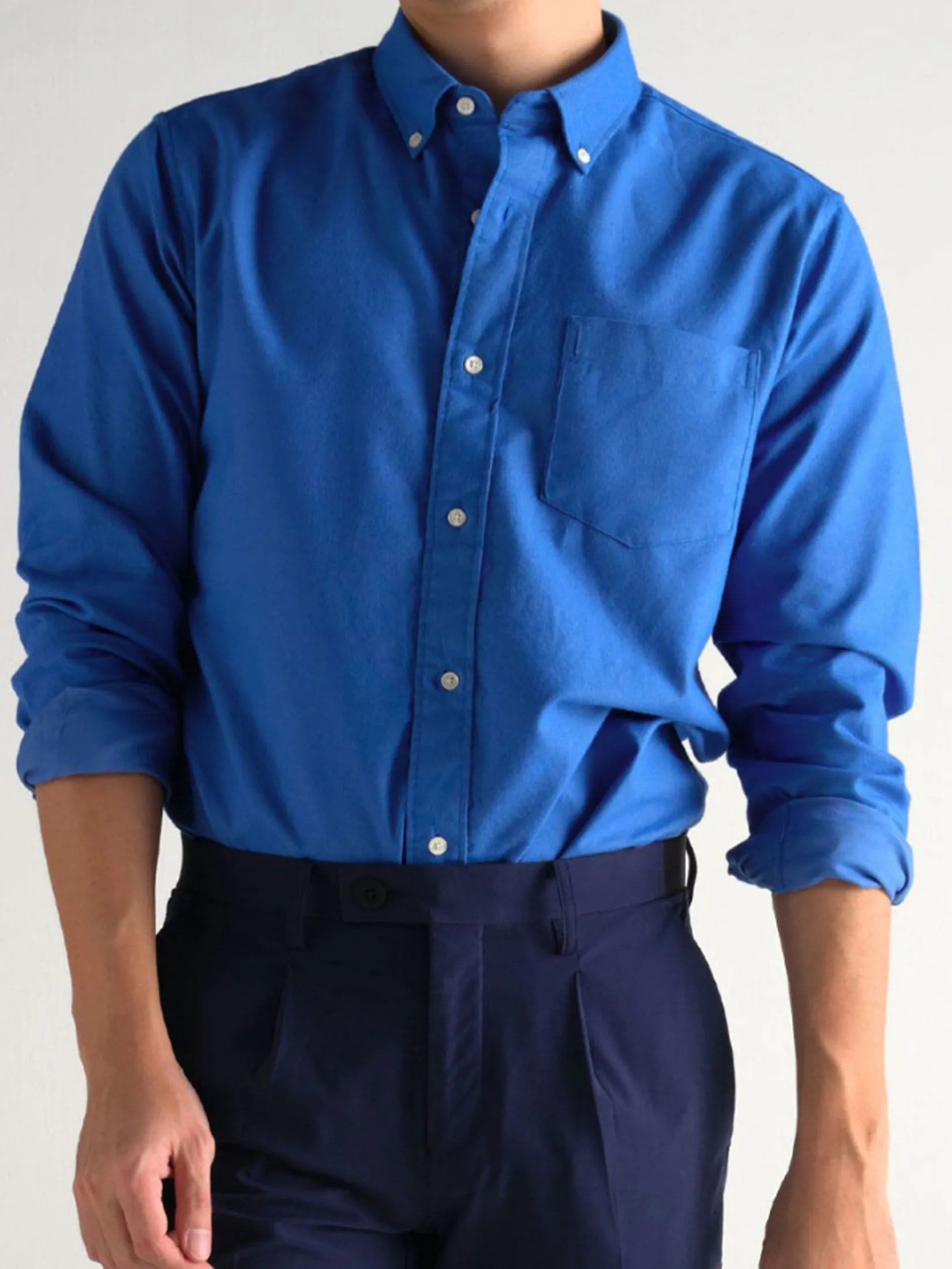 ERA-WON MEN'S DRESS SHIRT OXFORD REGULAR FIT DARK BLUE