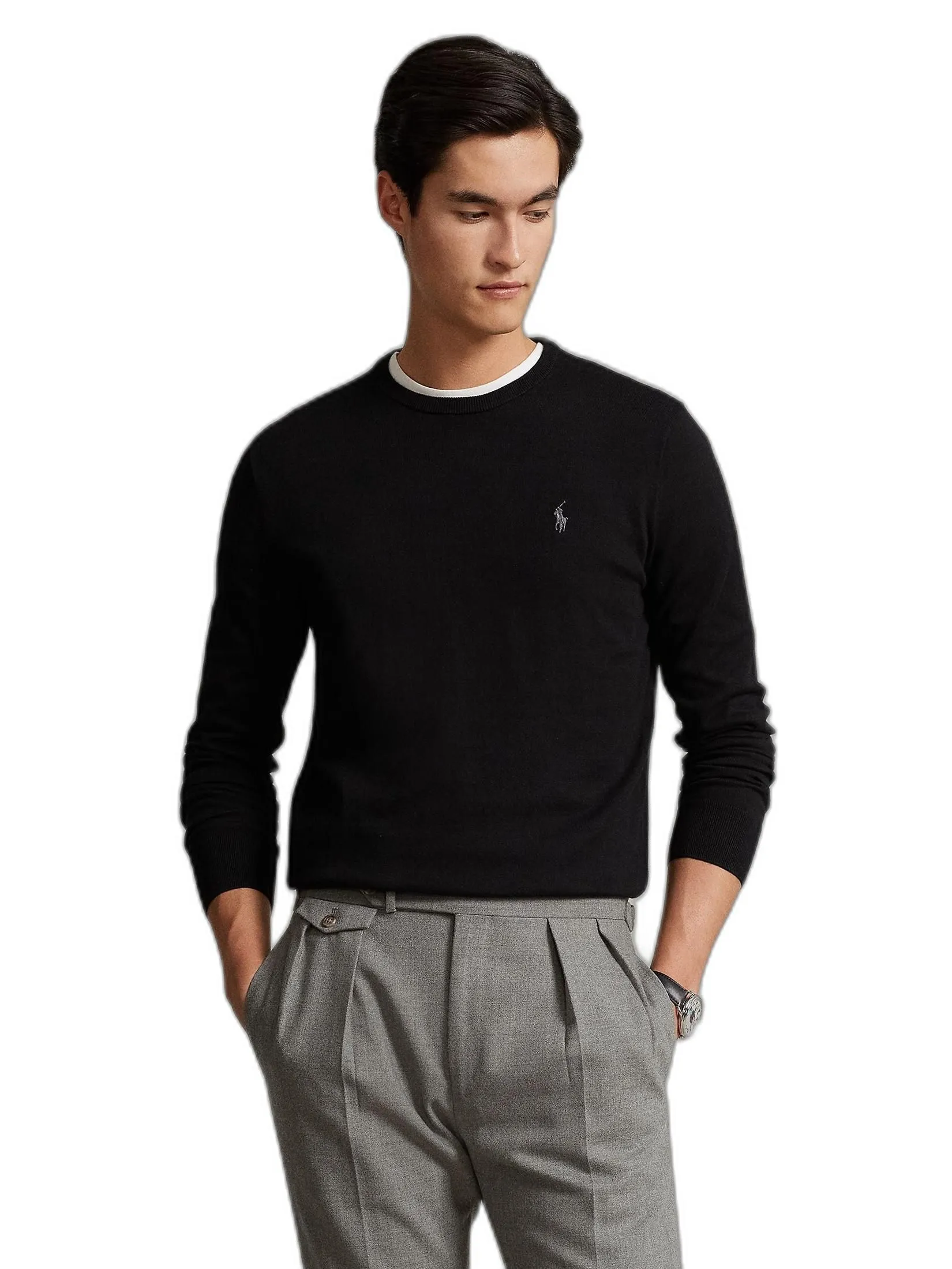 POLO RALPH LAUREN Slim Fit Cotton Sweater  MNPOSWE16820122 Black