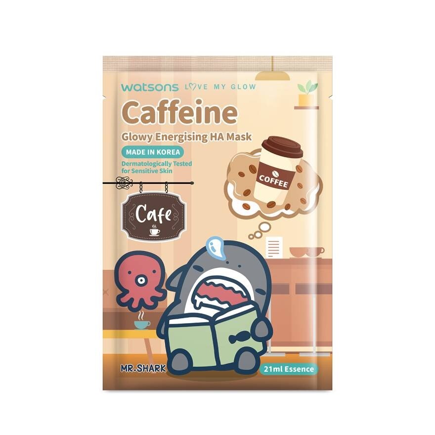 Watsons Love My Glow Caffeine Glowy Energising HA Mask 1 sheet.