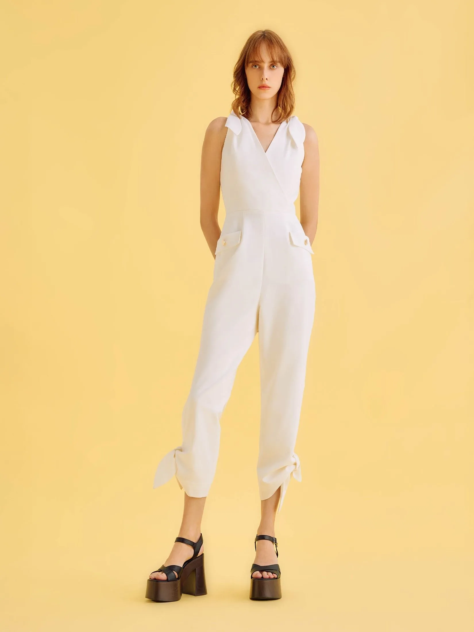 ASV (SS25)Gail Crossover Women Jumpsuit White