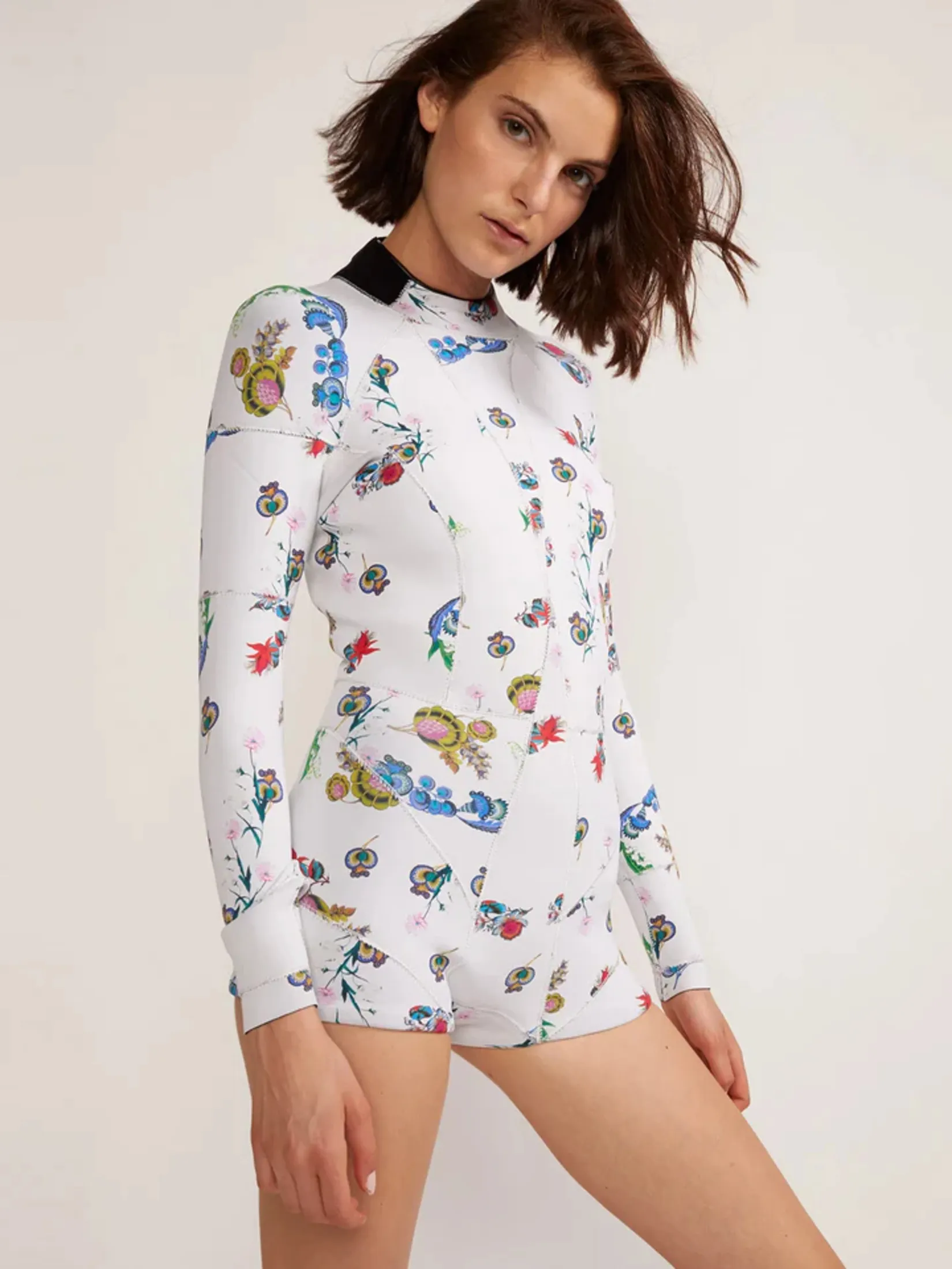 CYNTHIA ROWLEY GARDEN FLORAL HIGH TIDE WETSUIT IN WHITE BOUQUET