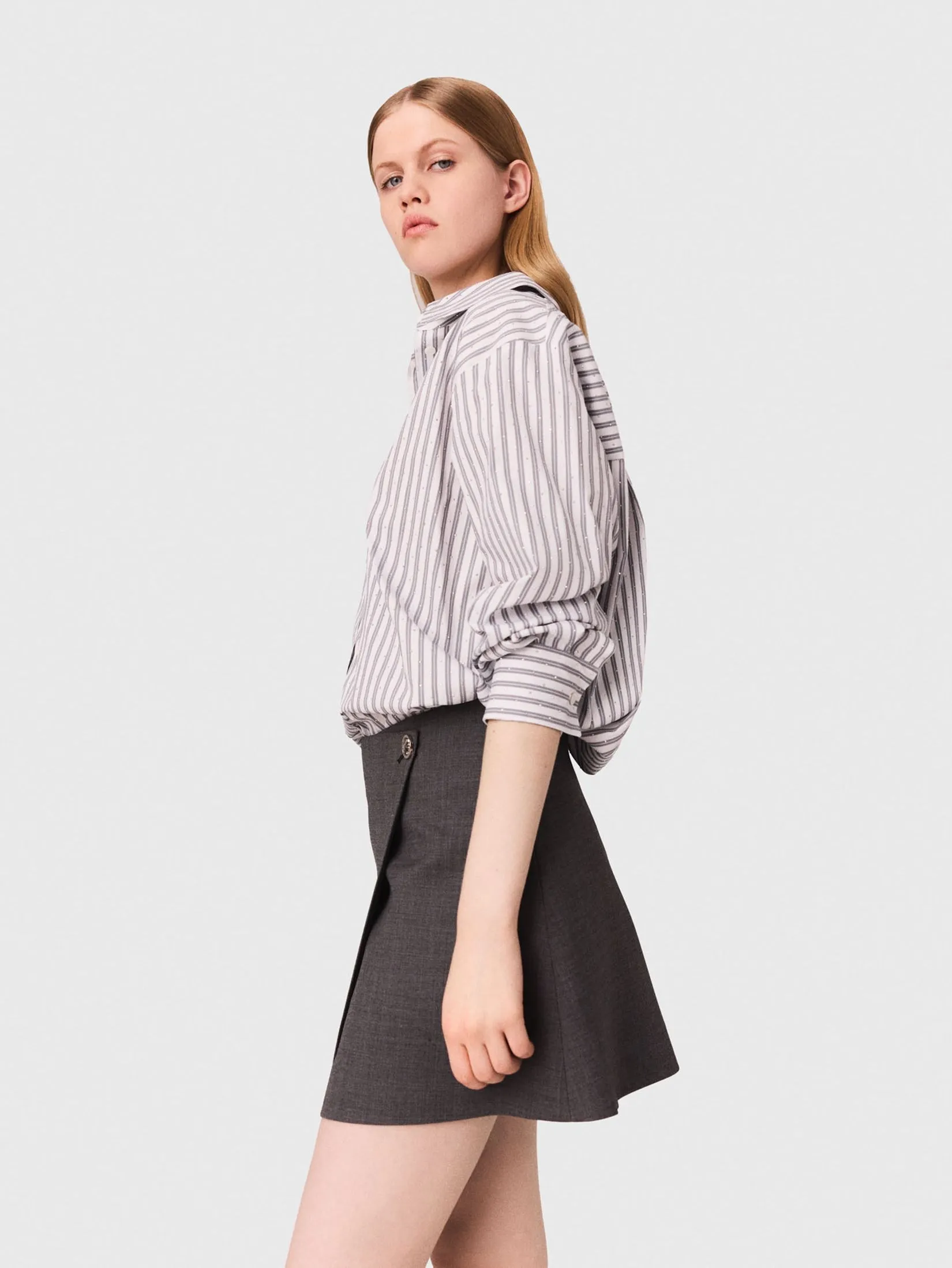 MAJE Women Dress Rhinestone 2-In-1 Cotton