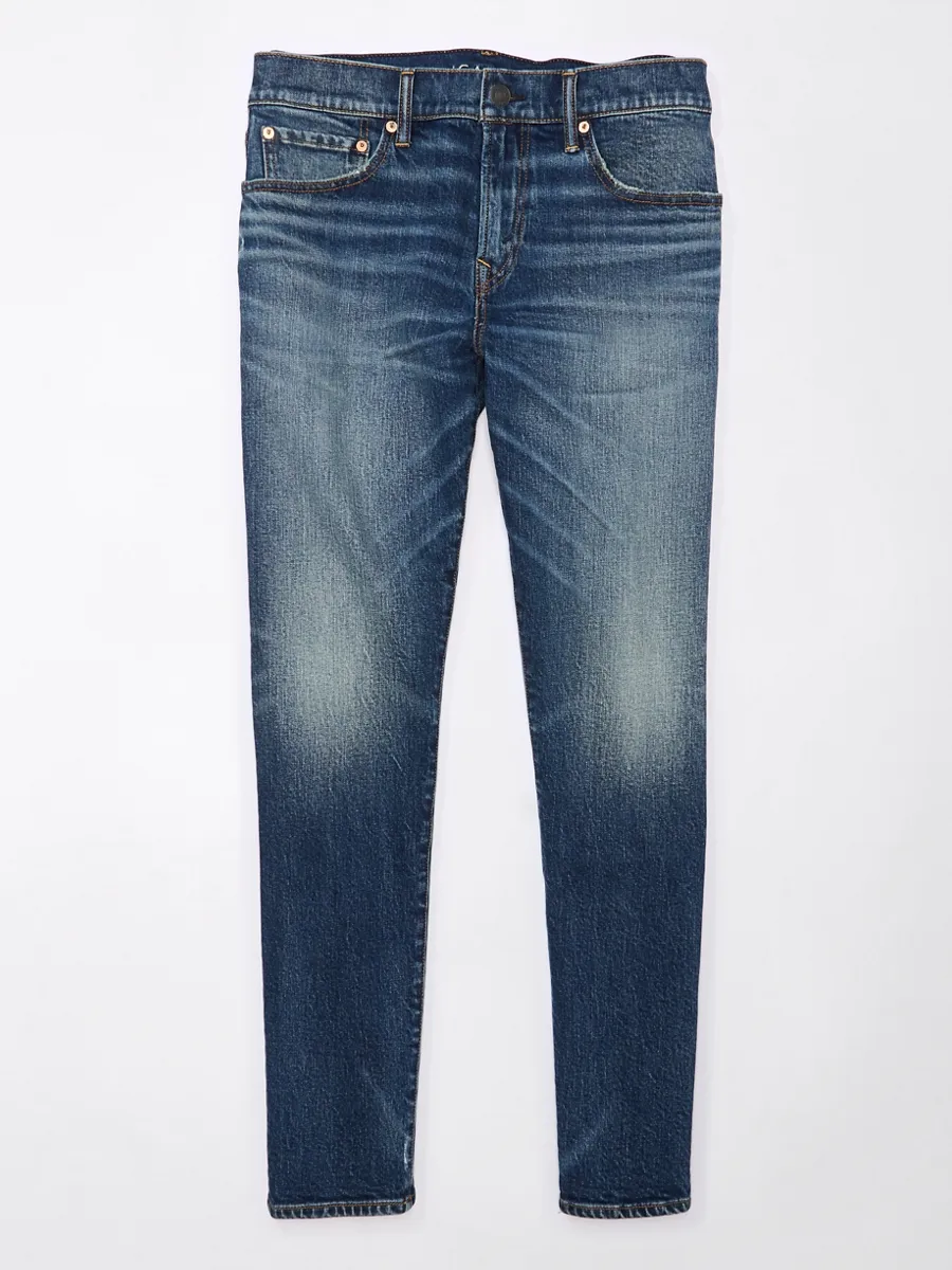 AMERICAN EAGLE MEN MEDIUM CLEAN ATHLETIC FIT 334 DEEP INDIGO