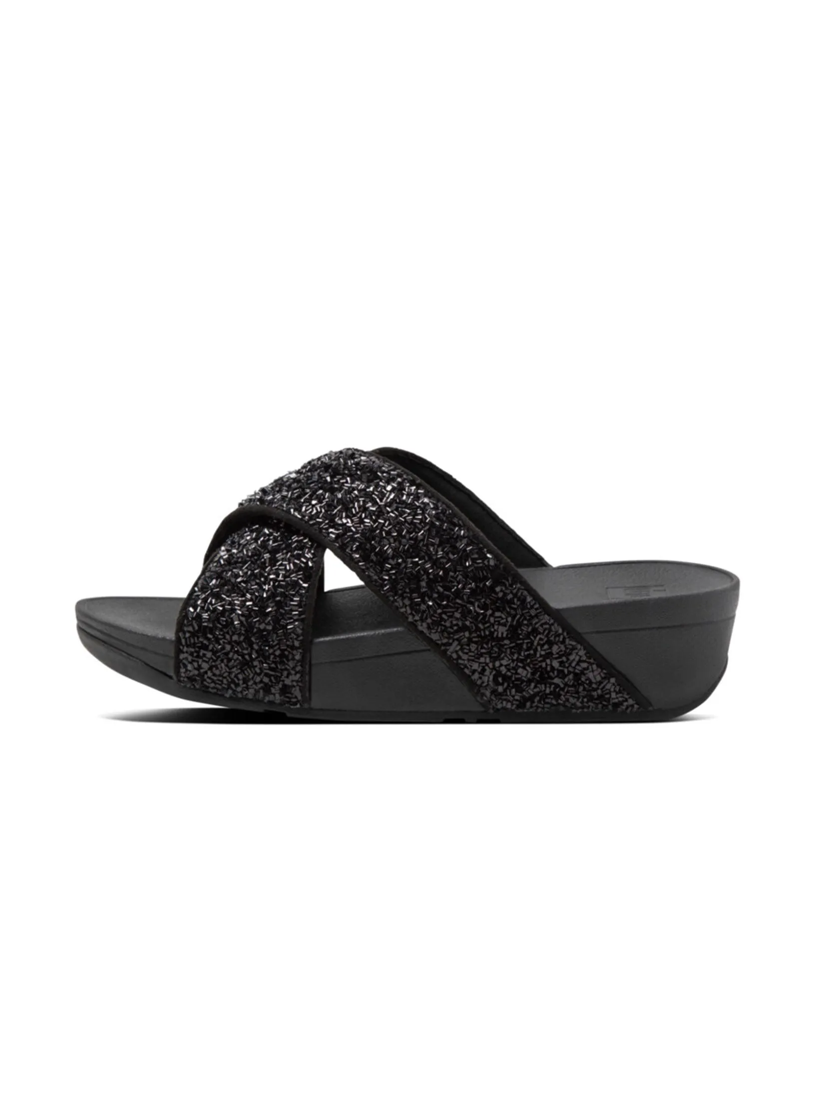 FitFlop™ WOMEN'S LULU SHIMMERFOIL SLIDE BLACK