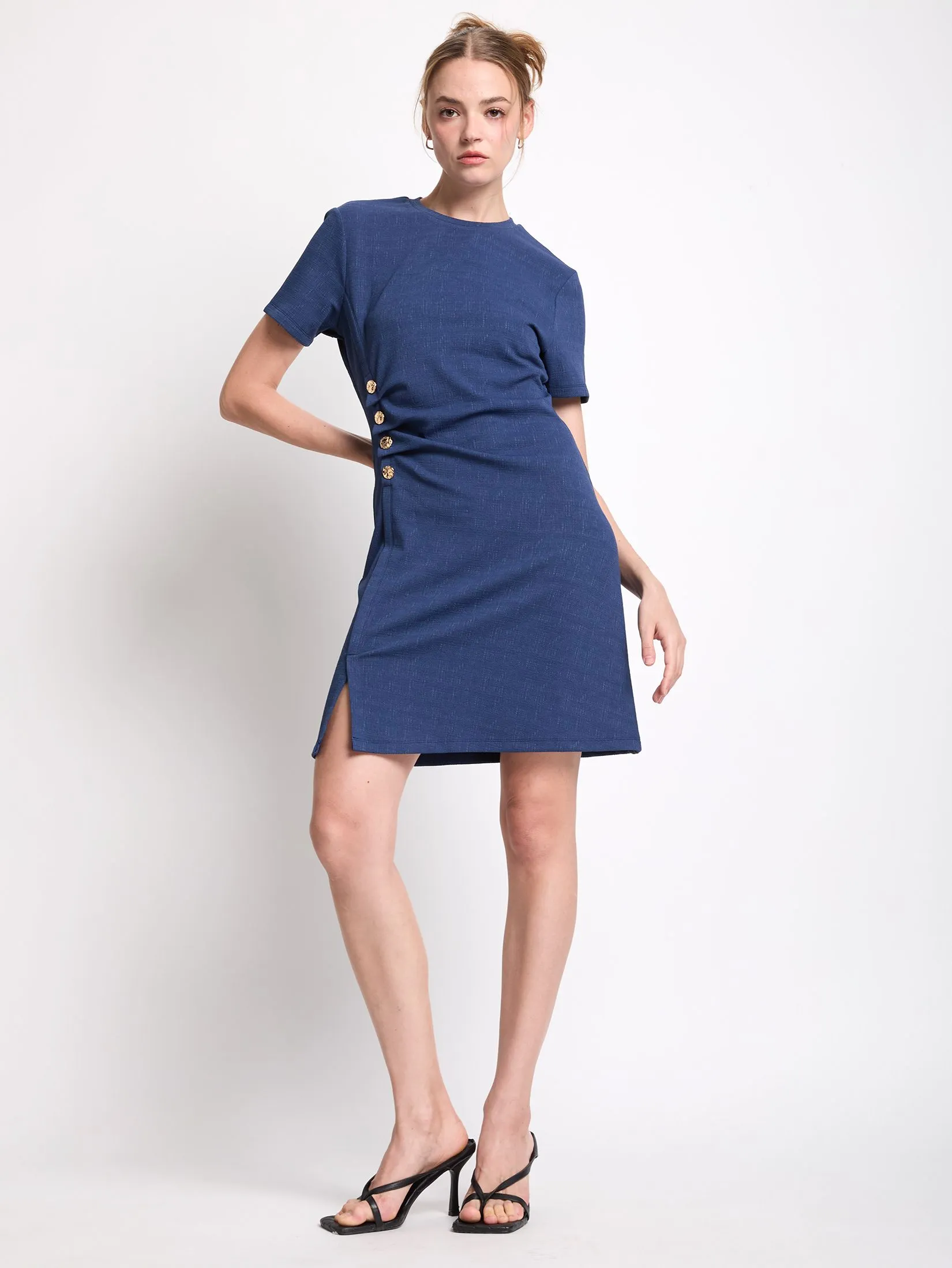 FOF Women Dress with Side Button Detail