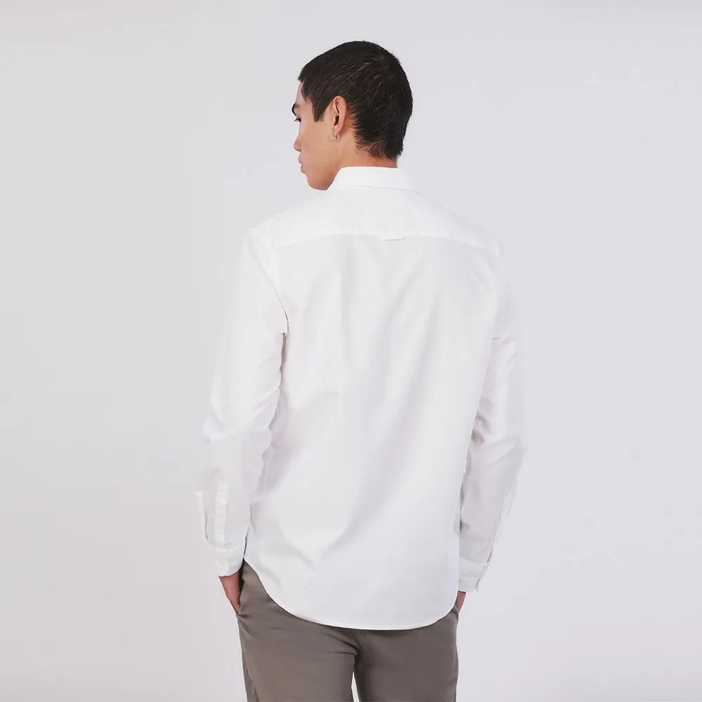 JOHN HENRY Men's Long Sleeves Shirts (Slim Fit) ESSENTIALS White